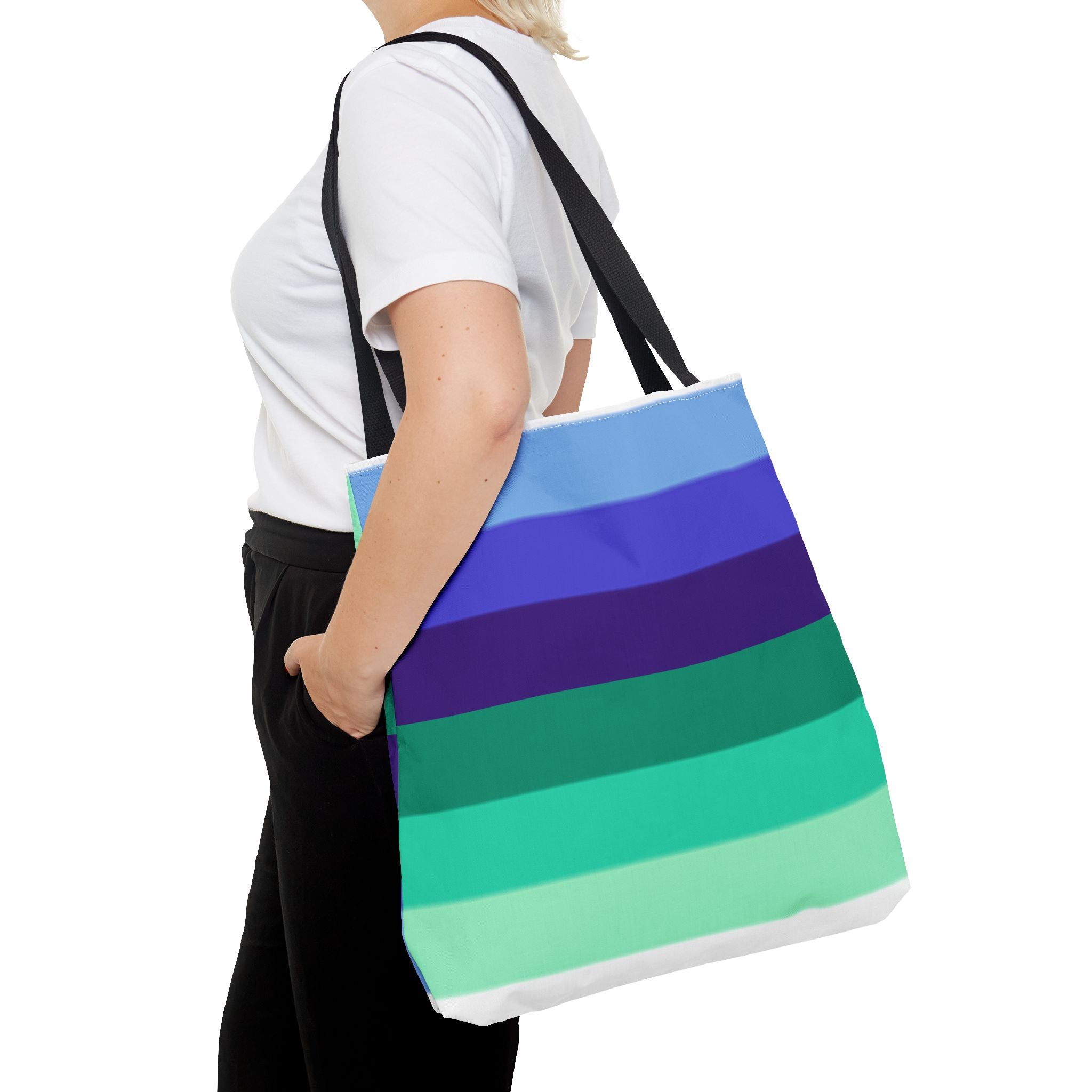 Gay Pride Flag Tote Bag – Durable Polyester, Multiple Sizes & Handle Colors | Inclusive LGBTQIA+ Accessory | Voce Lindx