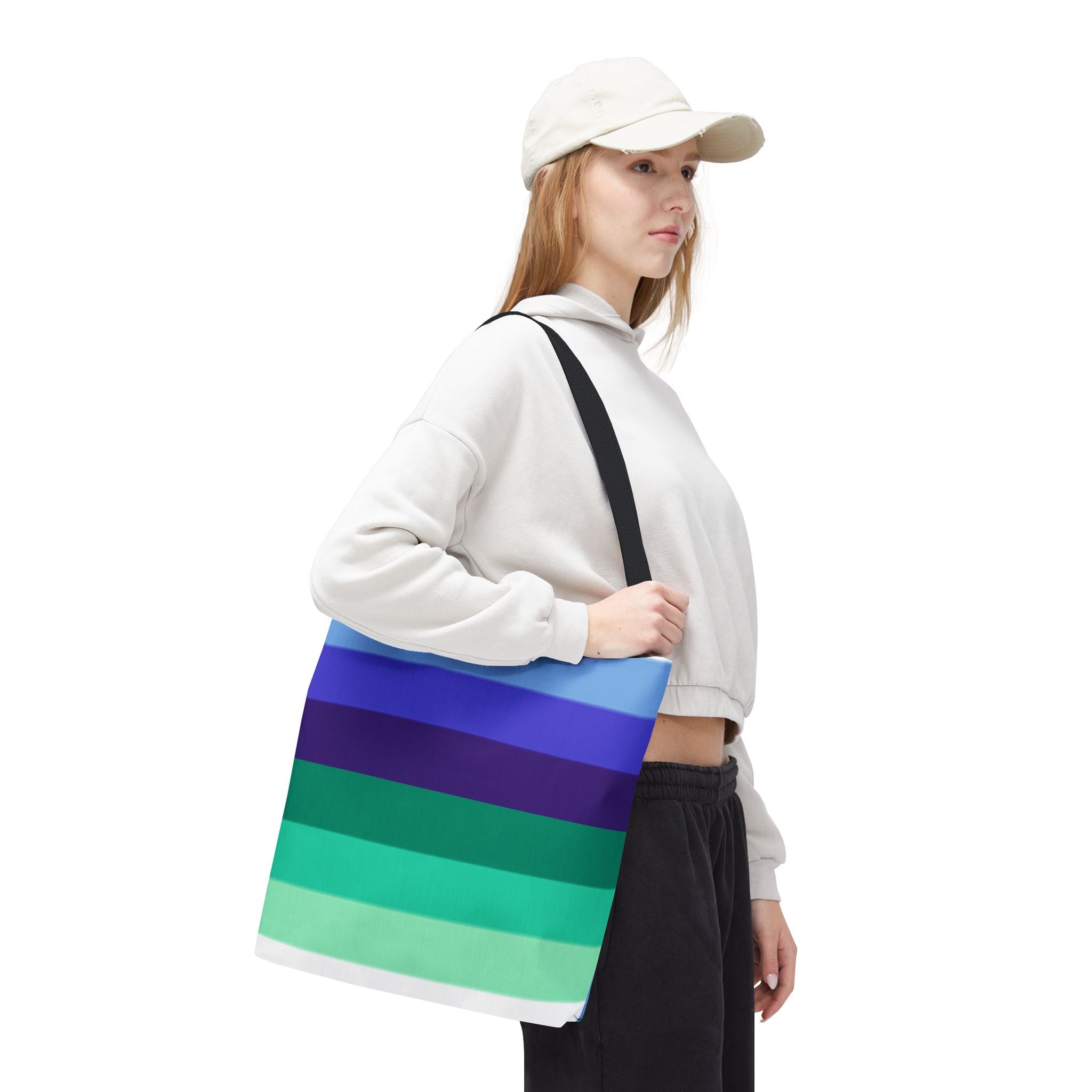 Gay Pride Flag Tote Bag – Durable Polyester, Multiple Sizes & Handle Colors | Inclusive LGBTQIA+ Accessory | Voce Lindx