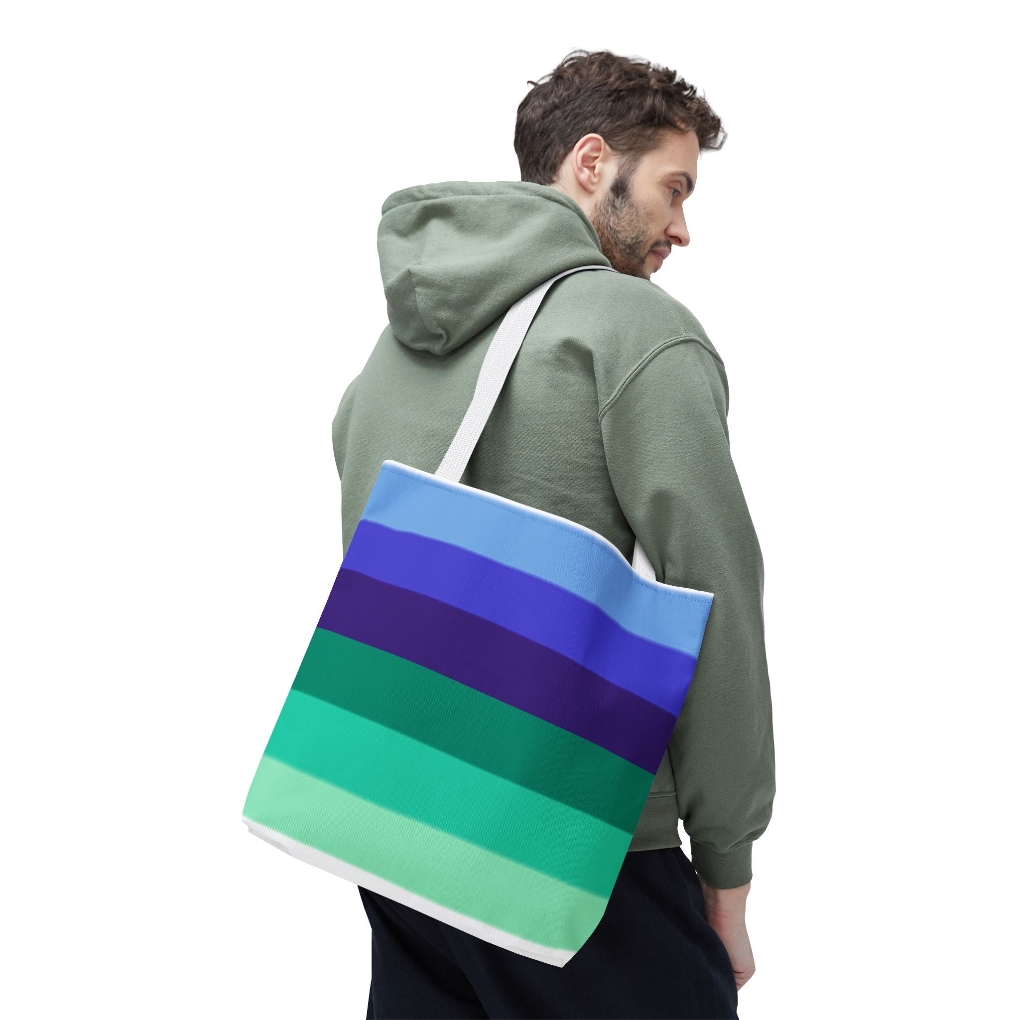 Gay Pride Flag Tote Bag – Durable Polyester, Multiple Sizes & Handle Colors | Inclusive LGBTQIA+ Accessory | Voce Lindx