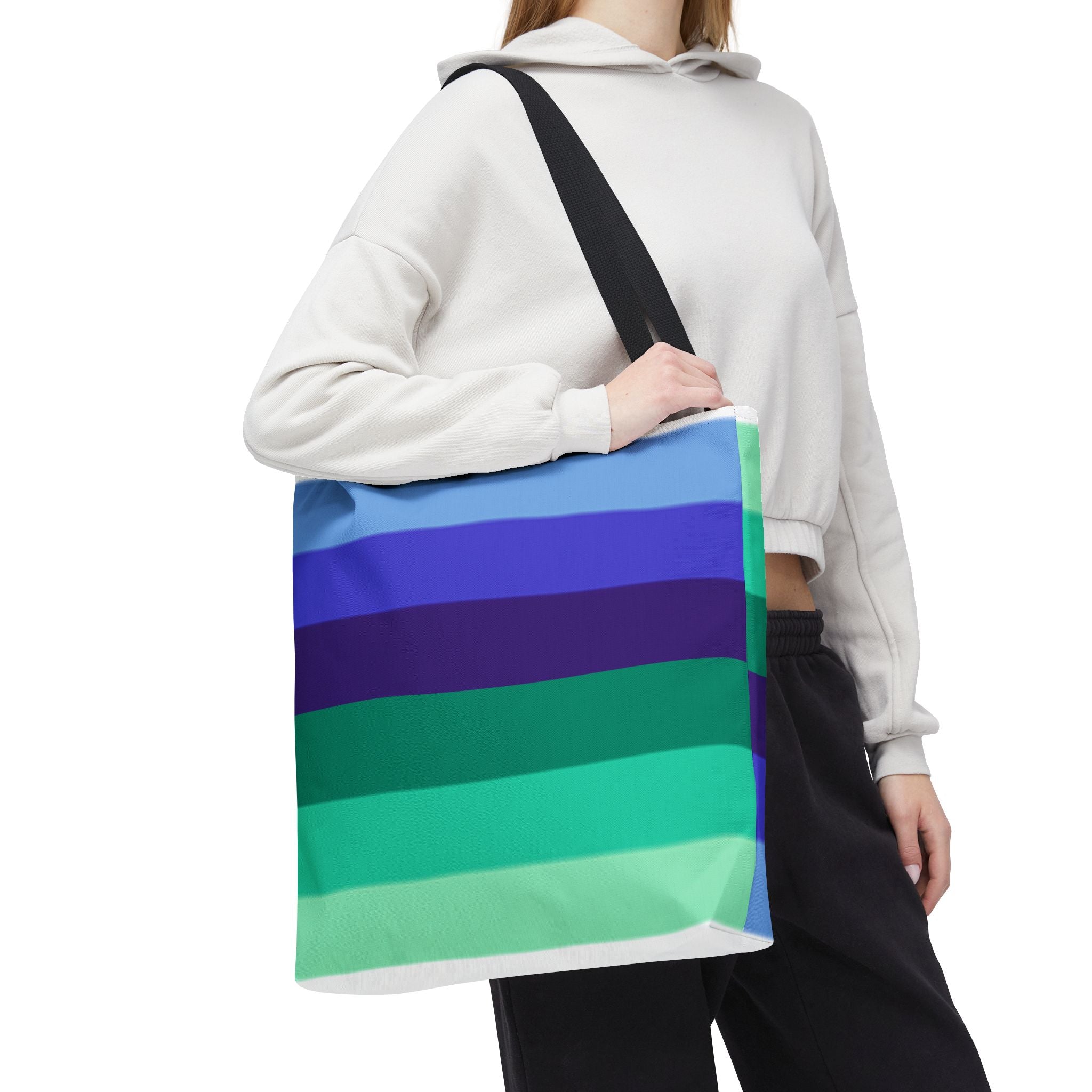 Gay Pride Flag Tote Bag – Durable Polyester, Multiple Sizes & Handle Colors | Inclusive LGBTQIA+ Accessory | Voce Lindx