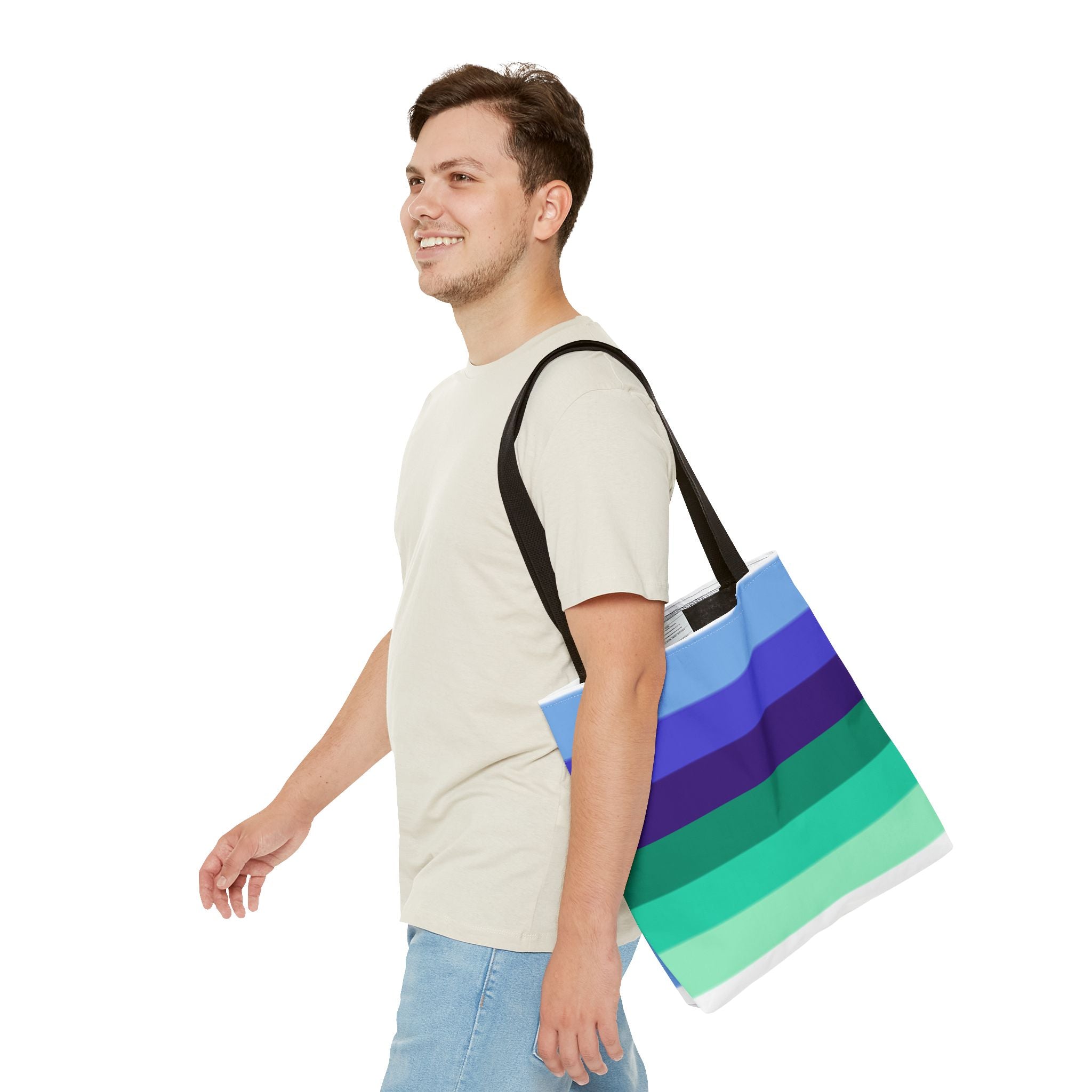 Gay Pride Flag Tote Bag – Durable Polyester, Multiple Sizes & Handle Colors | Inclusive LGBTQIA+ Accessory | Voce Lindx