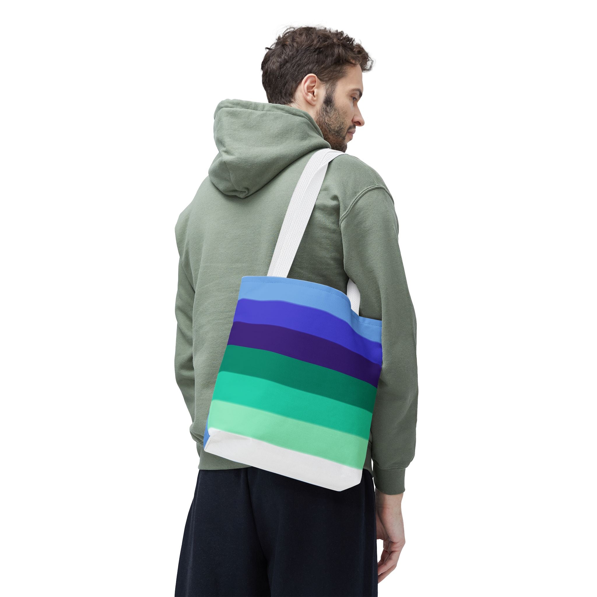 Gay Pride Flag Tote Bag – Durable Polyester, Multiple Sizes & Handle Colors | Inclusive LGBTQIA+ Accessory | Voce Lindx