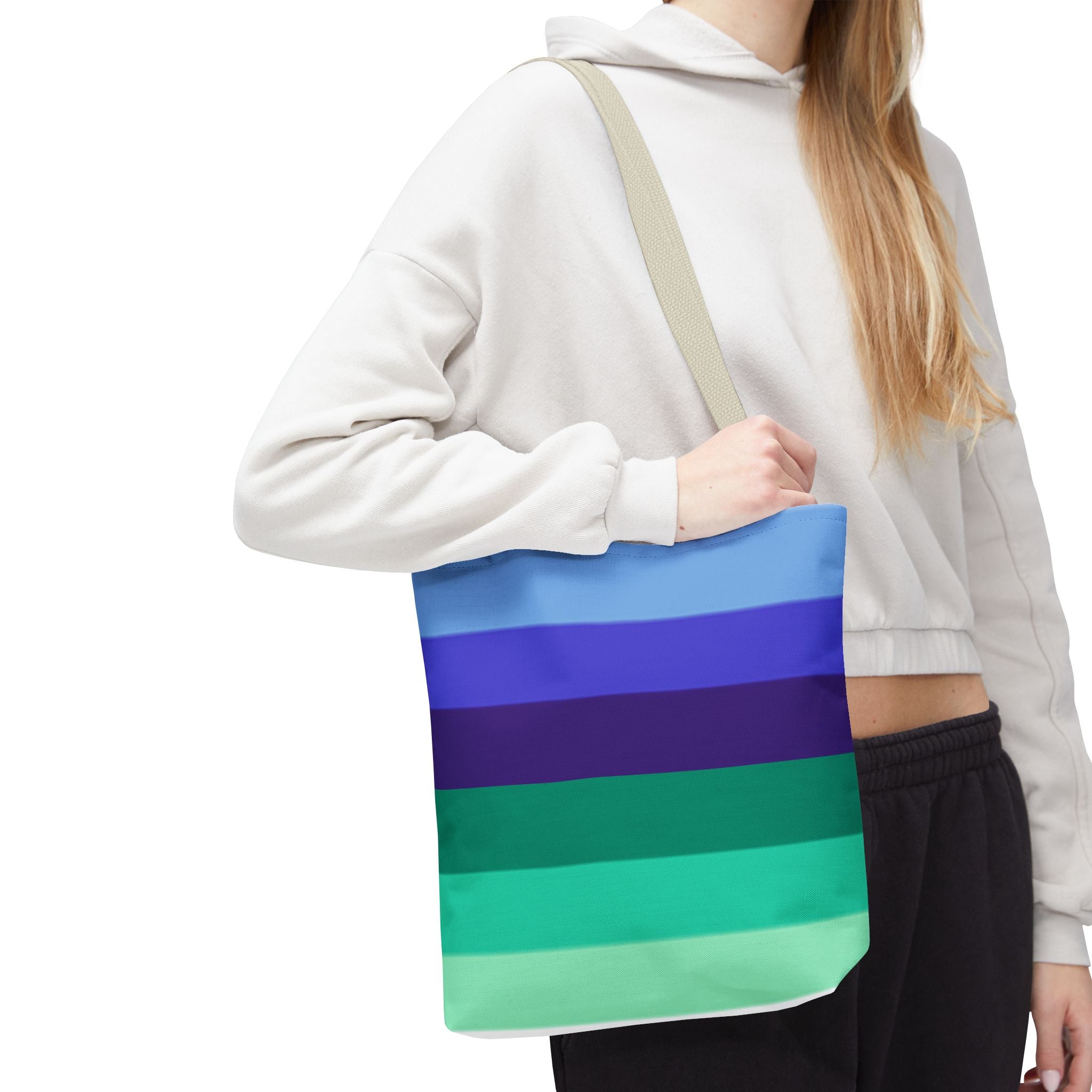 Gay Pride Flag Tote Bag – Durable Polyester, Multiple Sizes & Handle Colors | Inclusive LGBTQIA+ Accessory | Voce Lindx