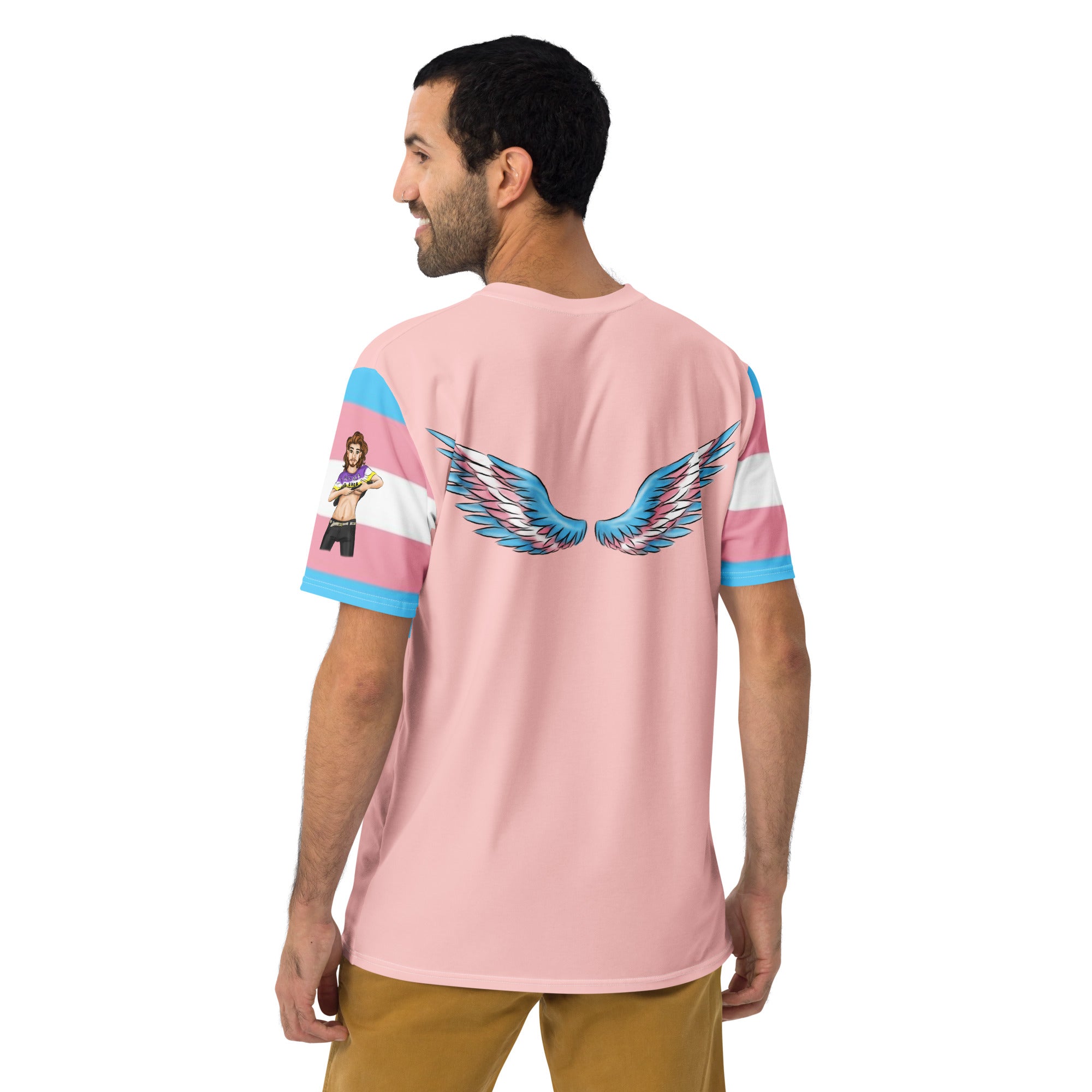 Transgender Pride Flag T-Shirt – All-Over Print Crew Neck | All-Gender LGBTQIA+ Gift