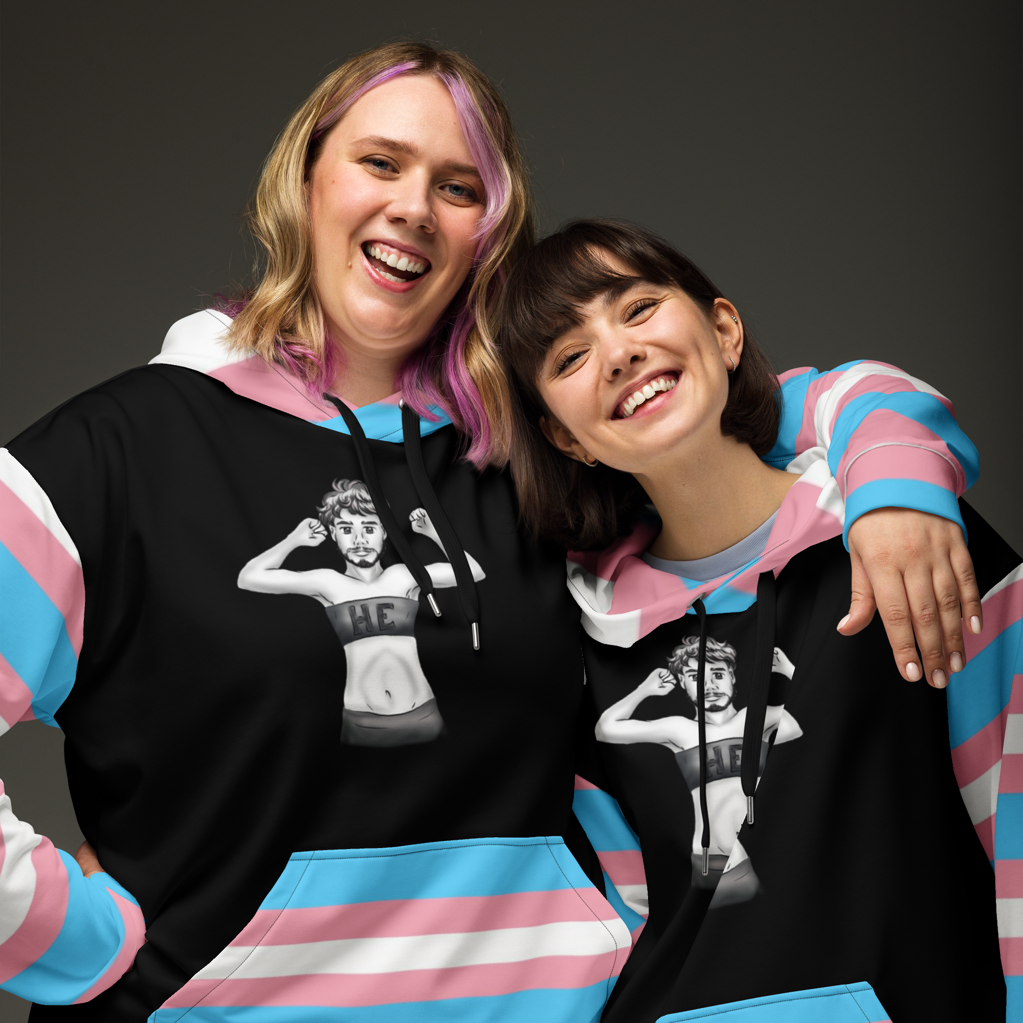 Sudadera con capucha transgénero él