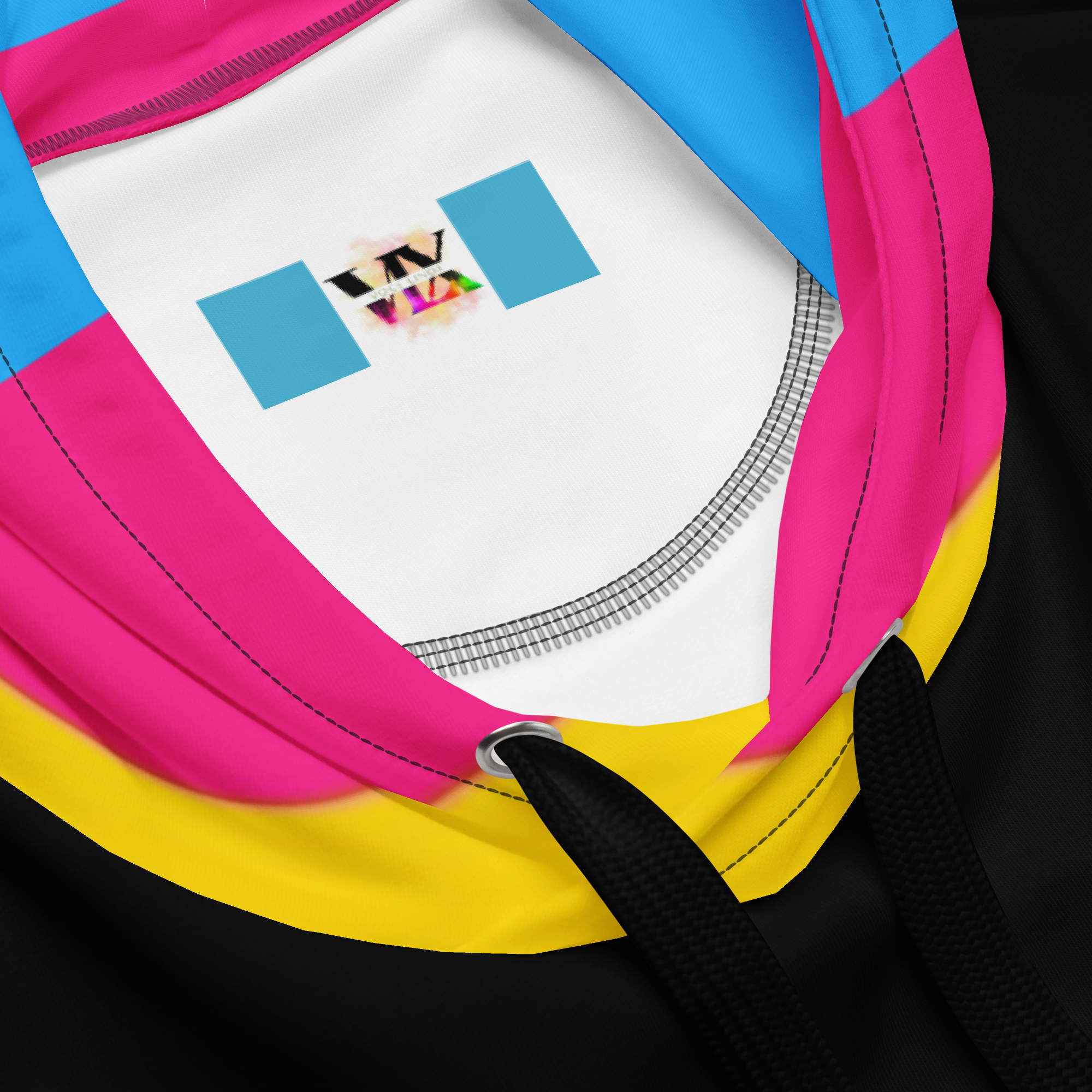 VOCE LINDX Pansexual Flag Hoodie – 95 % Recycled Polyester & 5 % Spandex, Brushed Fleece, Flag Design