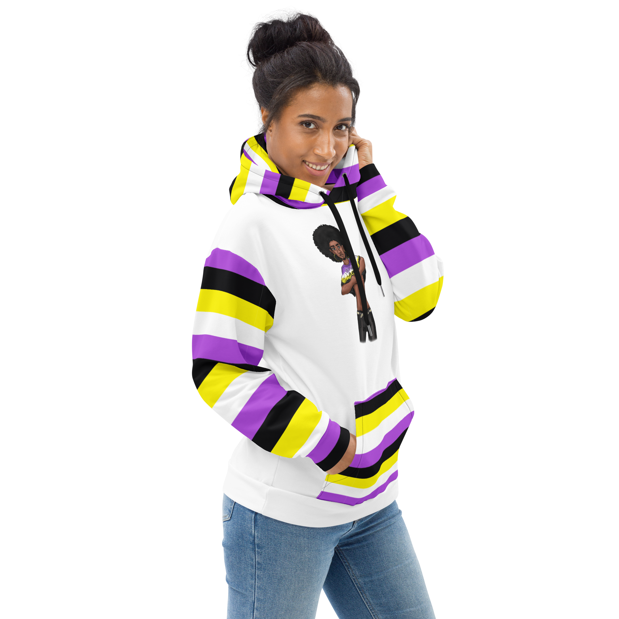 Non-Binary “Gender Is Over” Hoodie – Black and Yellow | Bold, Inclusive & Comfortable