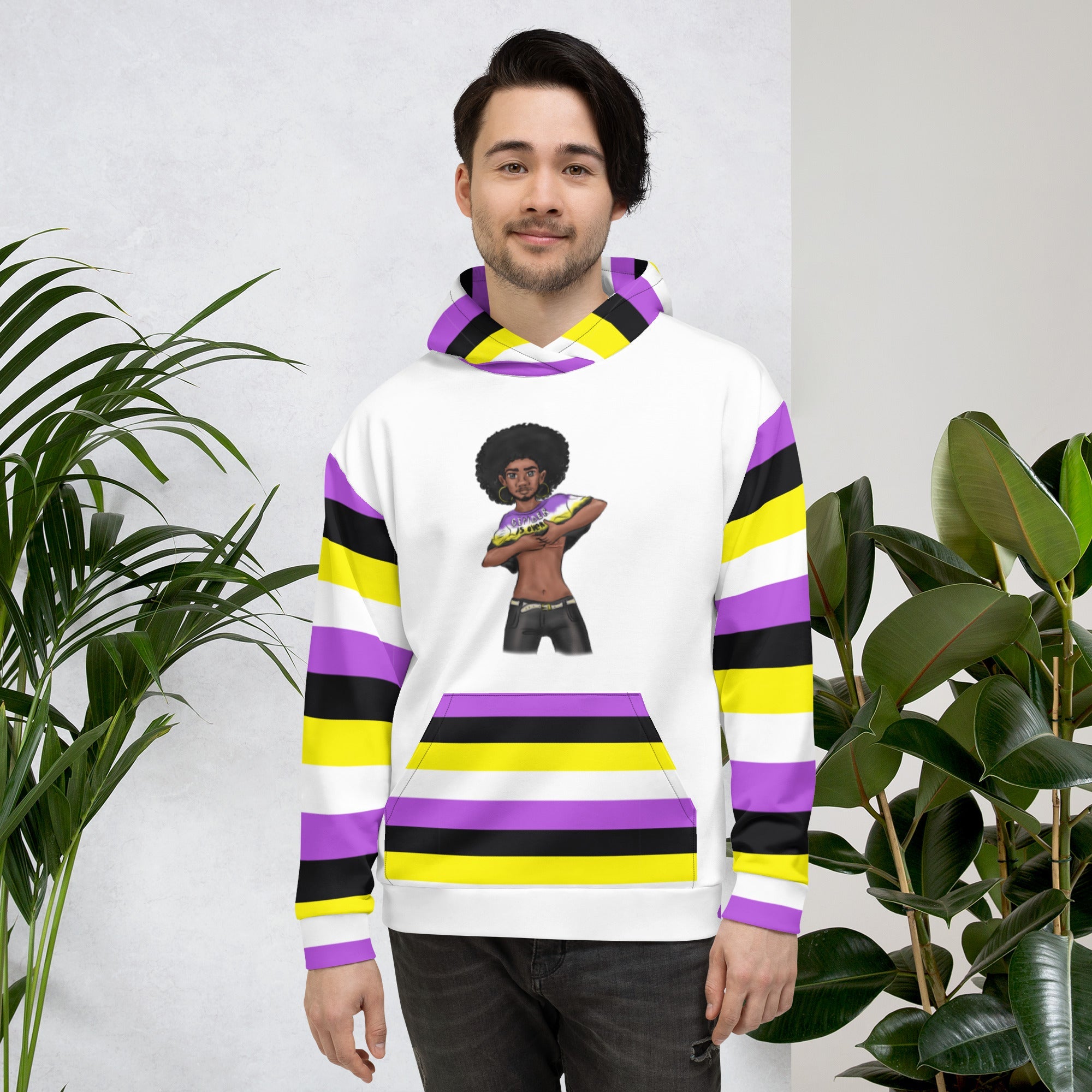 “Gender Is Over” Hoodie – Diverse Pride Flag Design | Recycled, Comfortable & Inclusive Fit