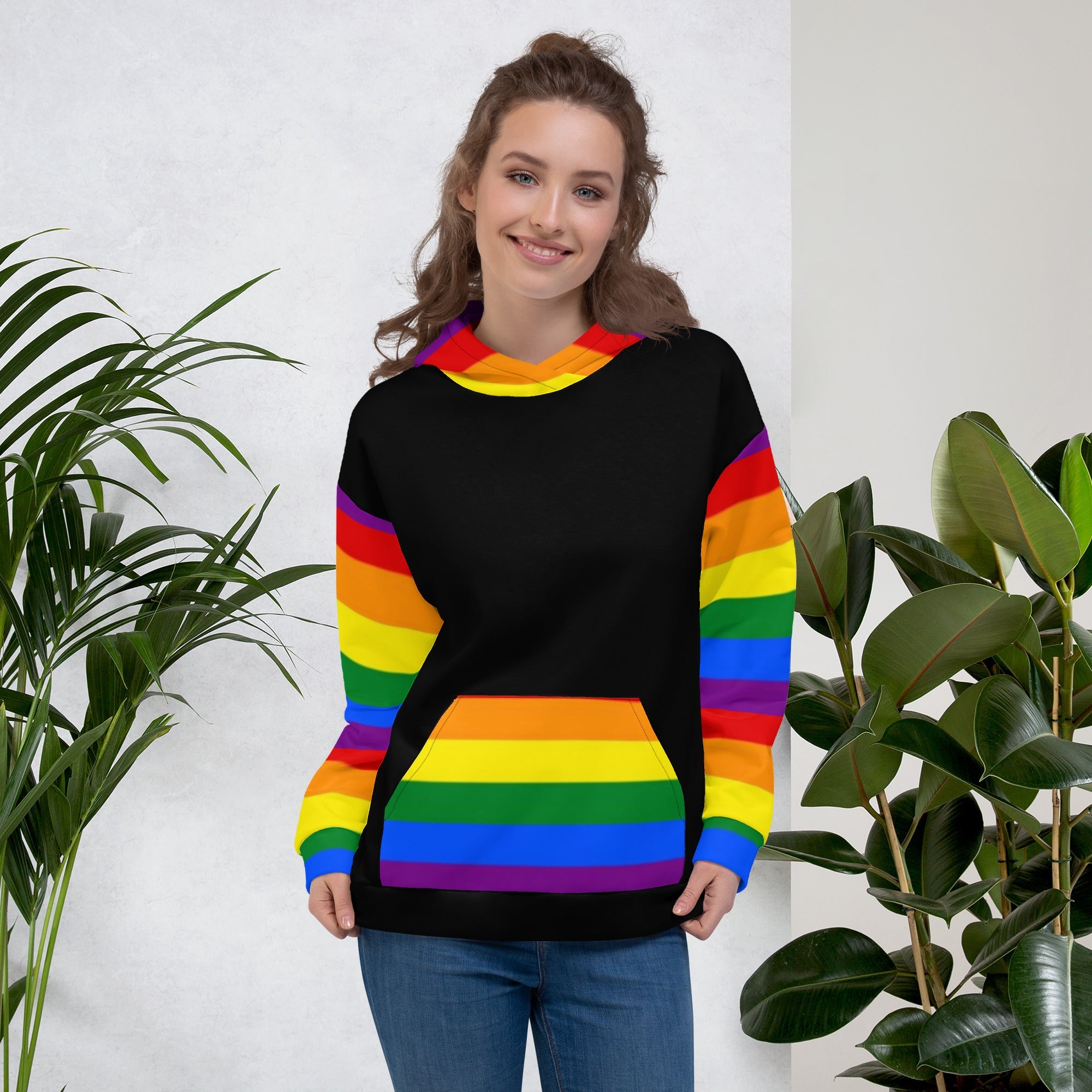 Rainbow Pride Flag Hoodie – LGBTQIA+ Statement | Colourful, Soft & Eco-Conscious Fit