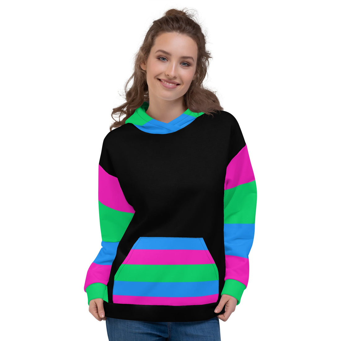 Polysexual Pride Flag Hoodie – All-Over Print