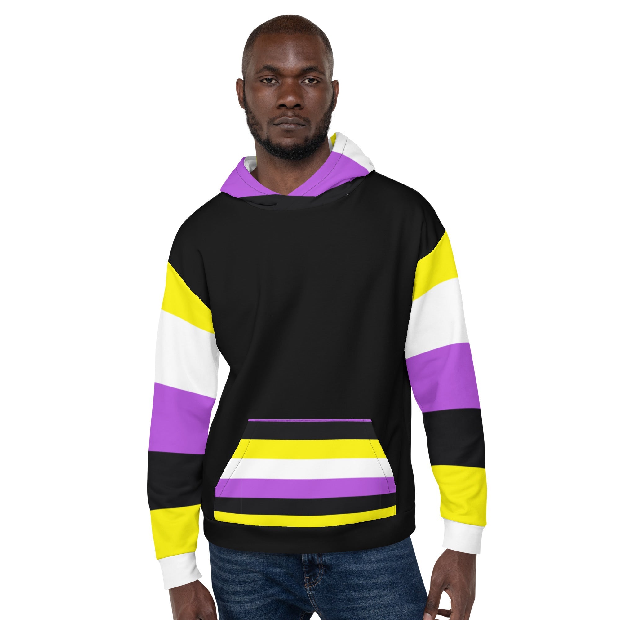 Non-Binary Pride Flag Hoodie – Soft, Sustainable & Inclusive Pridewear