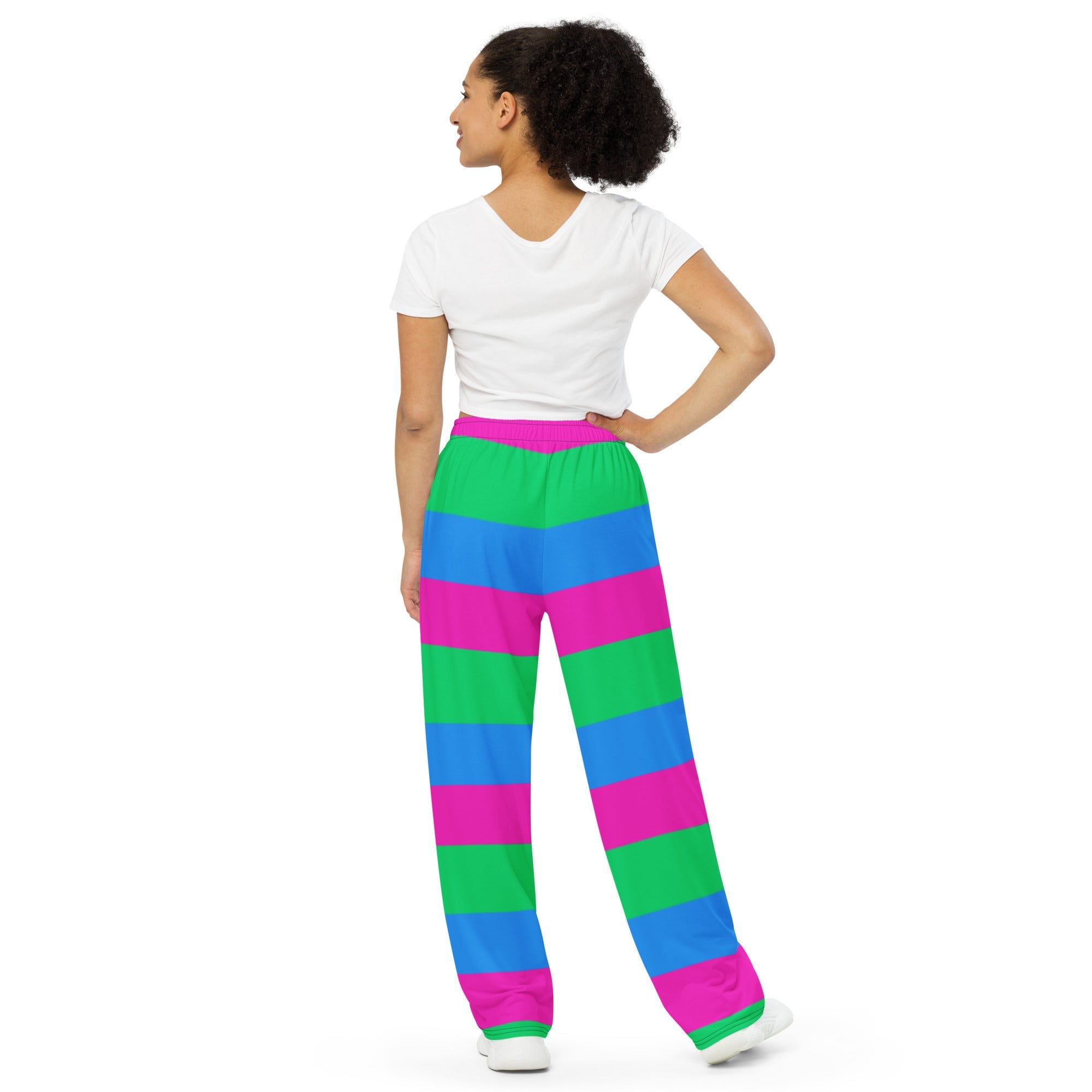 Wide-Leg Pants with Polysexual Pride Flag – Colourful, Comfortable & Inclusive Design