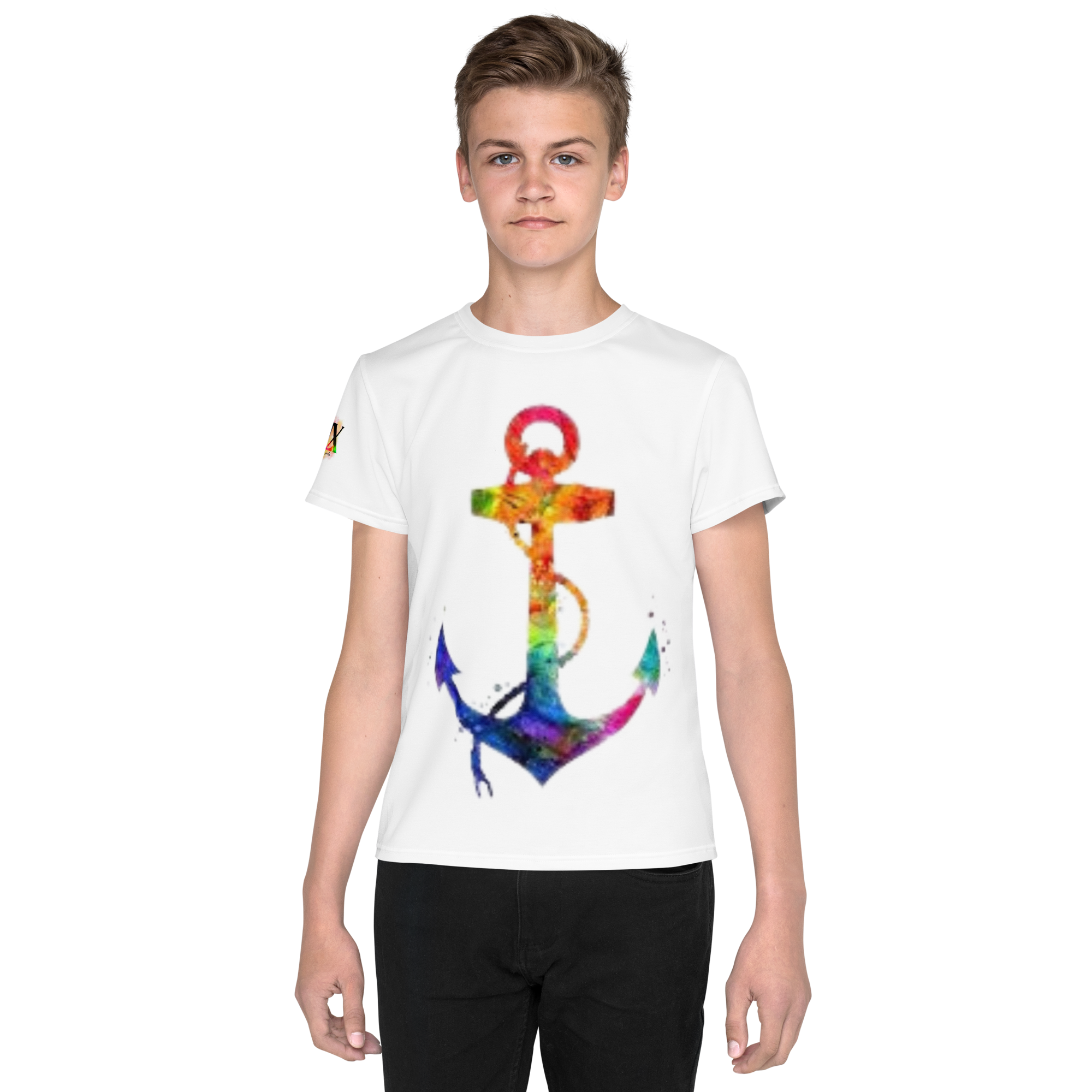 Youth Crew Neck T-Shirt – Pink Flower Graphic | White Cotton Tee for Kids | Voce Lindx