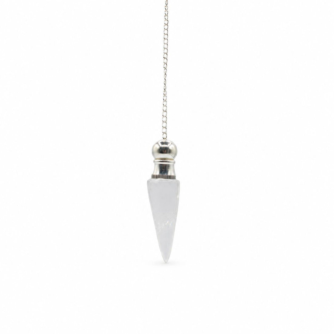 Secret Cavity Clear Quartz Pendulum, Silver Plated – photo 2