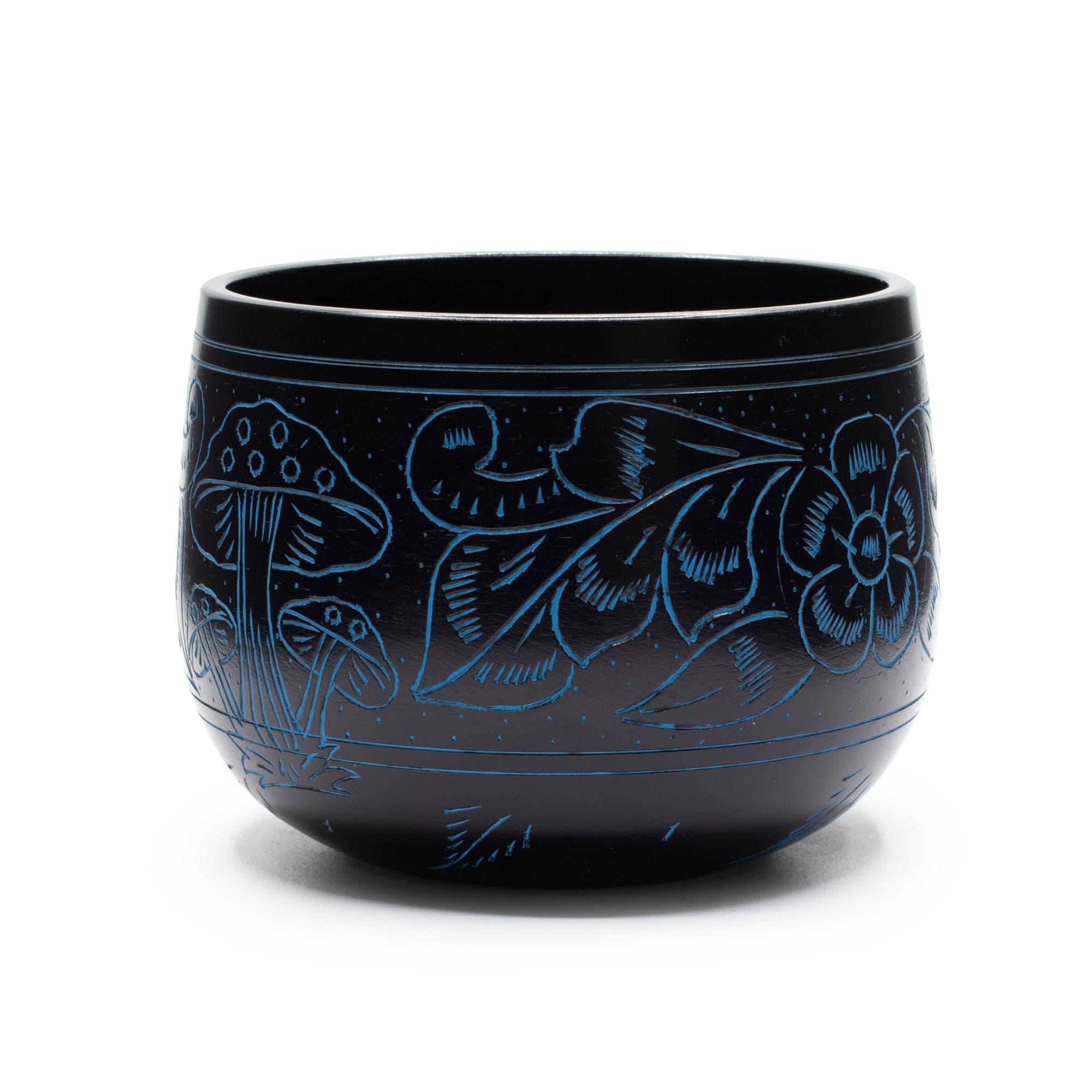 Cauldron Tibetan Singing Bowl, Magic Mushroom, Blue 15cm