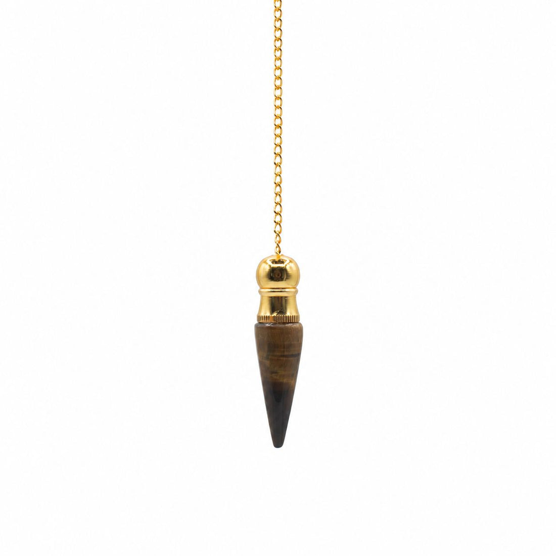 Secret Cavity Tiger Eye Pendulum, Gold Plated – photo 2