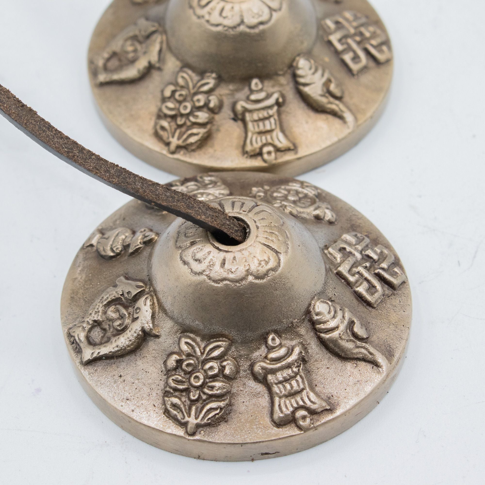 Tibetan Tingsha Cymbals, Lucky Symbols Design, 6cm