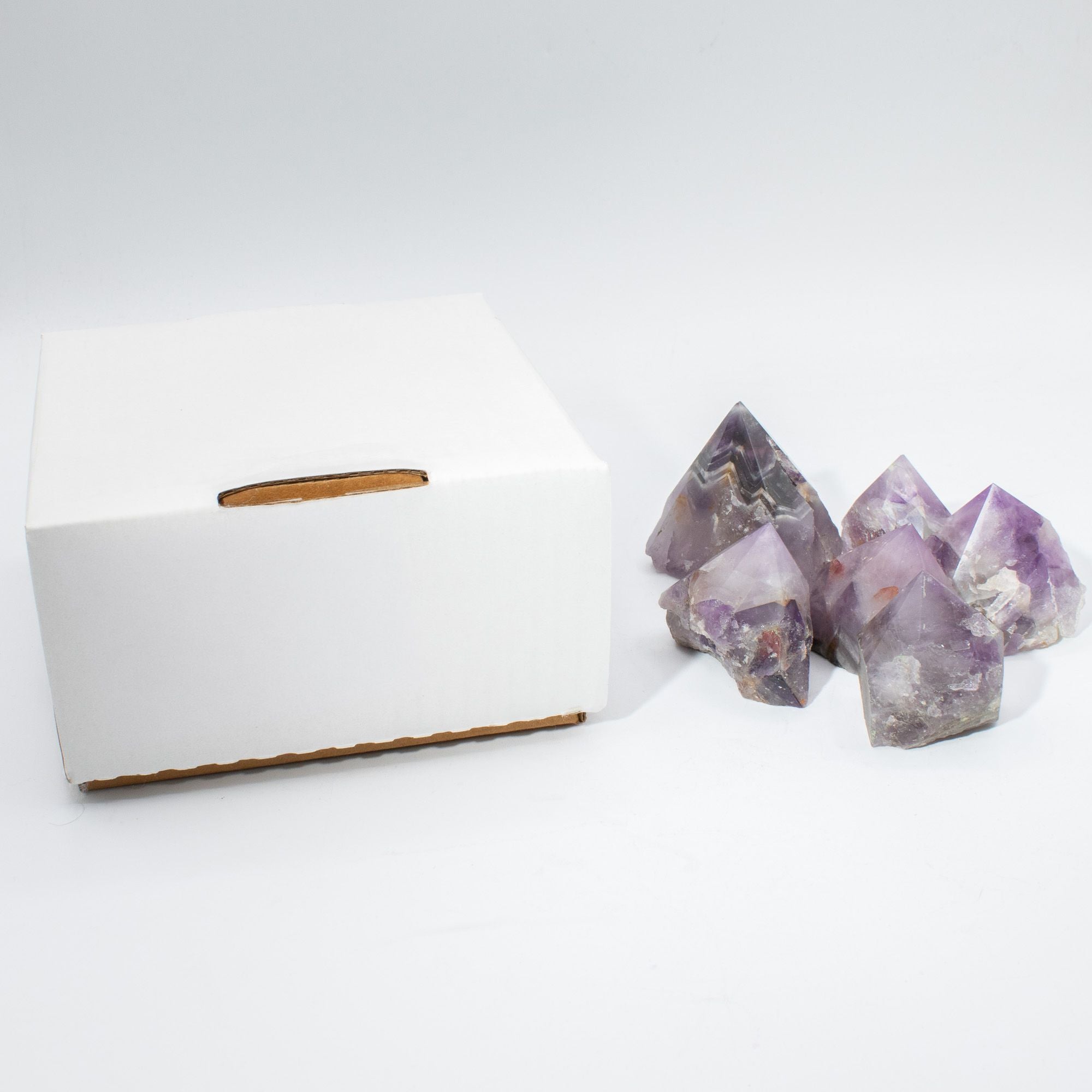Amethyst Polished Crystal Points, Set of 5-6 (A Grade)