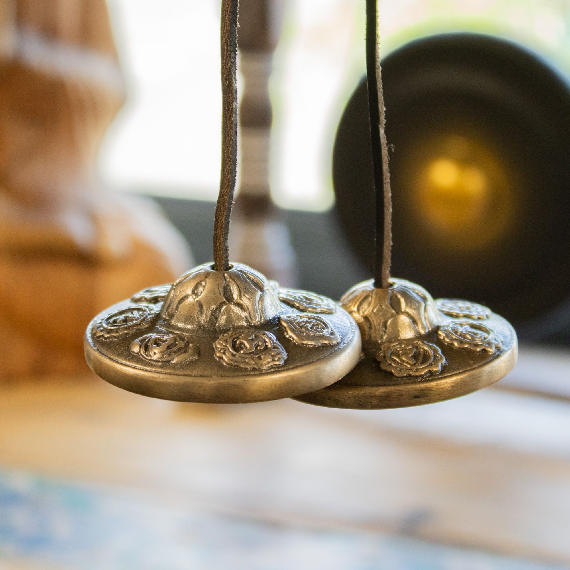 Tibetan Tingsha Cymbals, Seven Chakra Design, 7cm