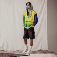 Brazil Flag Zip Hoodie – Soft Recycled Blend, Metal Zip & Front Pockets | Statement Pride Wear by Voce Lindx
