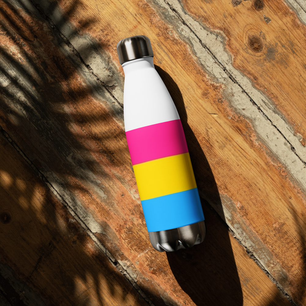 VOCE LINDX Pansexual Flag Stainless Steel Water Bottle – 500ml Insulated, Leak-Proof, BPA-Free, Gloss Finish