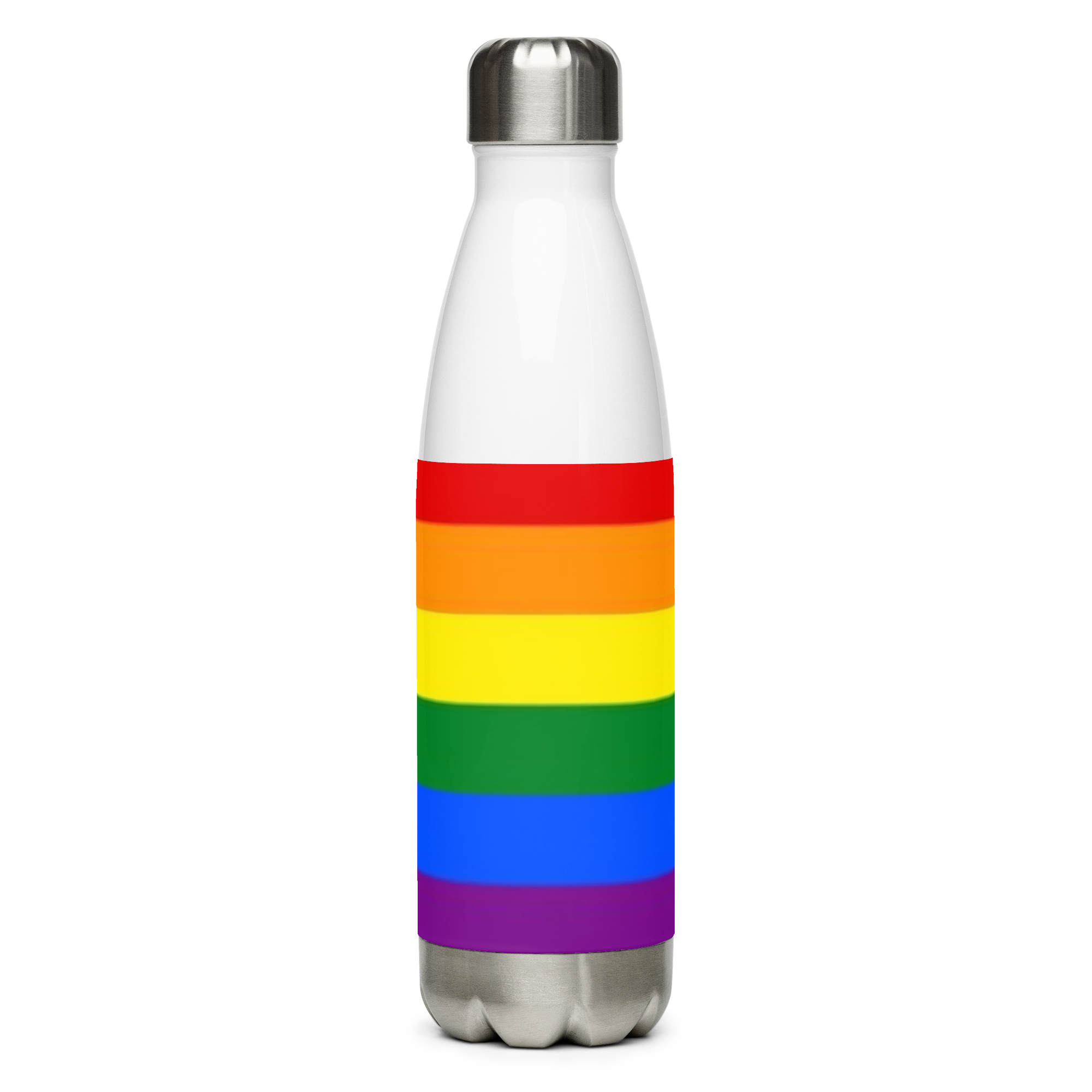 VOCE LINDX LGBTQIA+ 6‑Colours Flag Stainless Steel Water Bottle – 500 ml Vacuum‑Insulated, Leak‑Proof, Gloss Finish