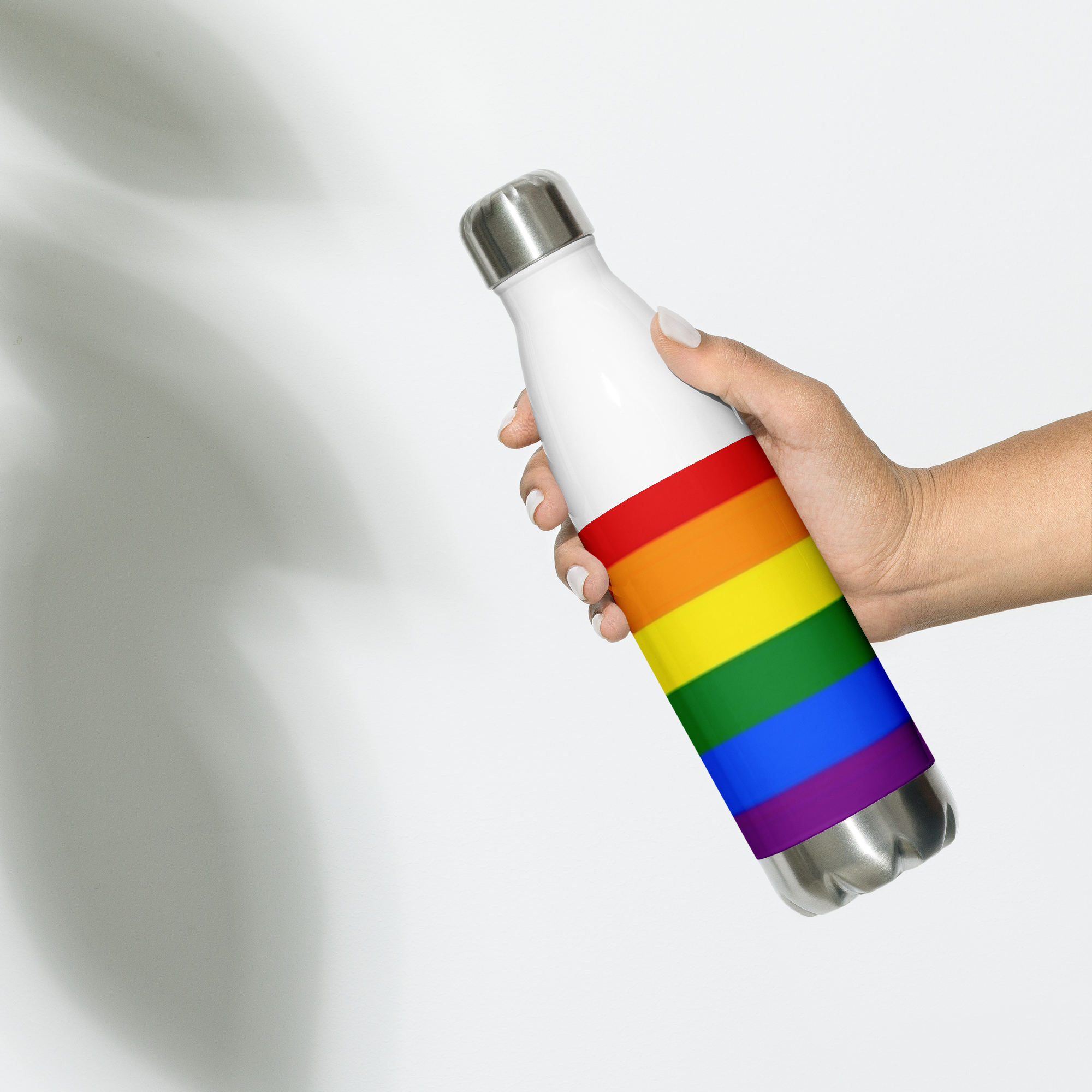 VOCE LINDX LGBTQIA+ 6‑Colours Flag Stainless Steel Water Bottle – 500 ml Vacuum‑Insulated, Leak‑Proof, Gloss Finish