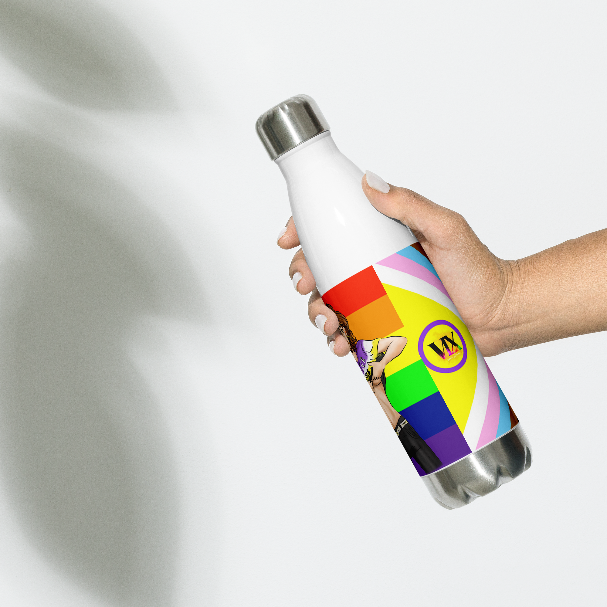 VOCE LINDX Intersex-Inclusive Nonbinary “Gender Is Over” Stainless Steel Water Bottle – 500 ml Vacuum Flask, Leak‑Proof