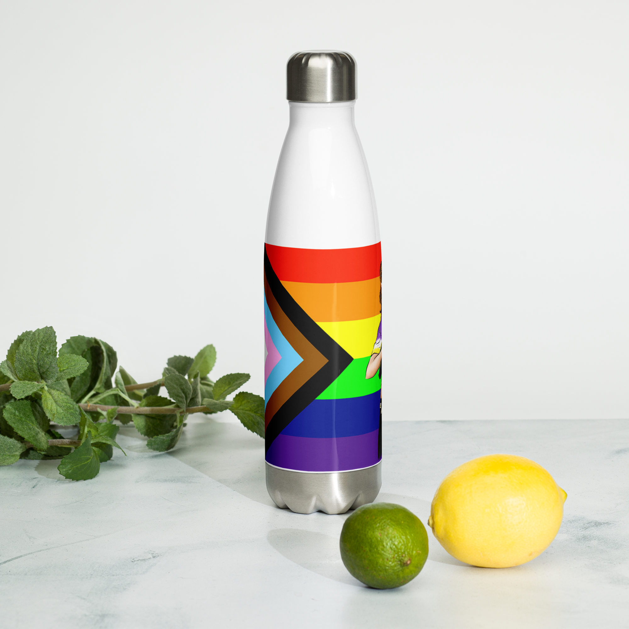 VOCE LINDX Intersex-Inclusive Nonbinary “Gender Is Over” Stainless Steel Water Bottle – 500 ml Vacuum Flask, Leak‑Proof
