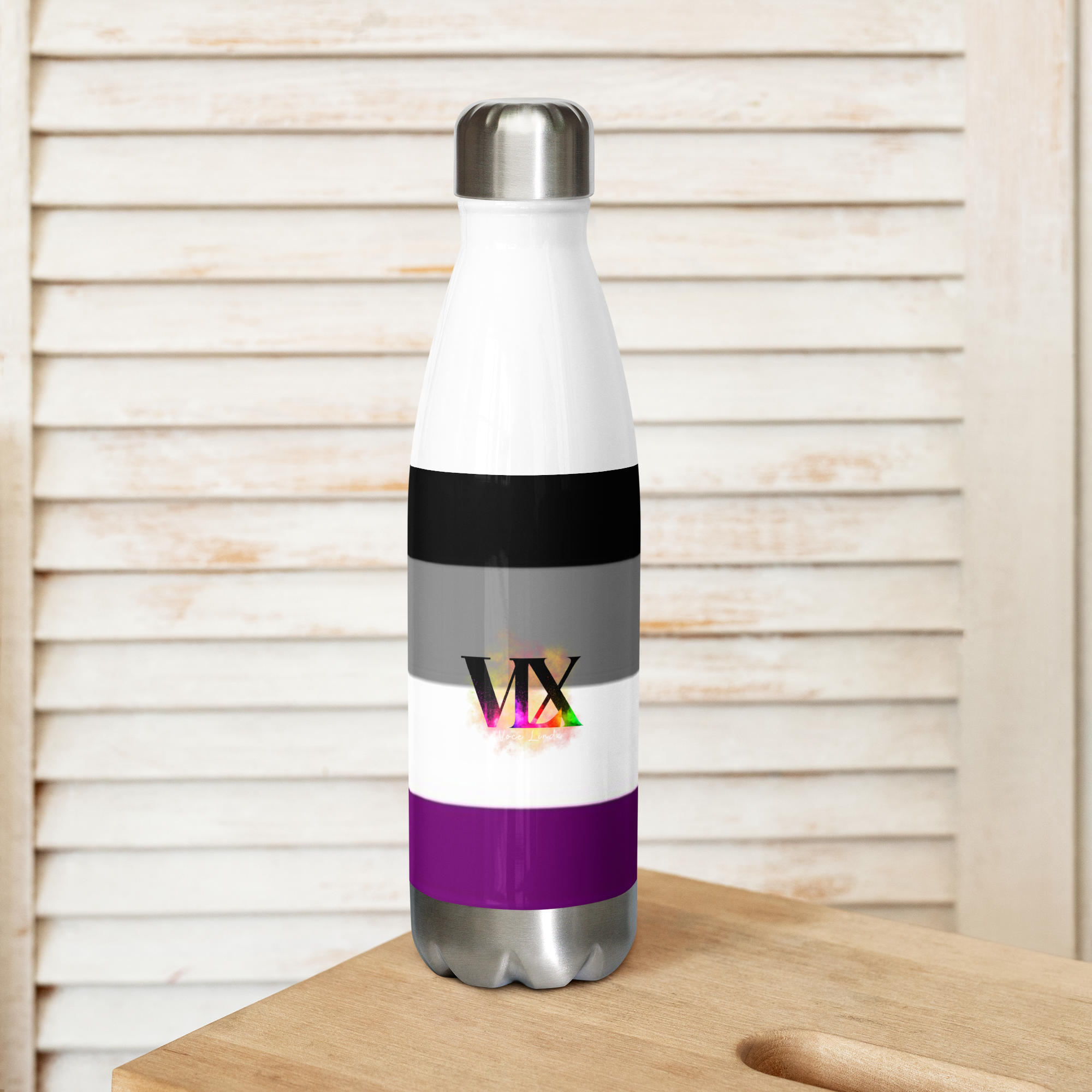 VOCE LINDX Asexual Flag Stainless Steel Water Bottle – 500 ml Vacuum-Insulated, Leak-Proof, Colourful Design
