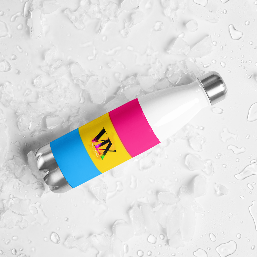 VOCE LINDX Pansexual Flag Stainless Steel Water Bottle – 500ml Insulated, Leak-Proof, BPA-Free, Gloss Finish
