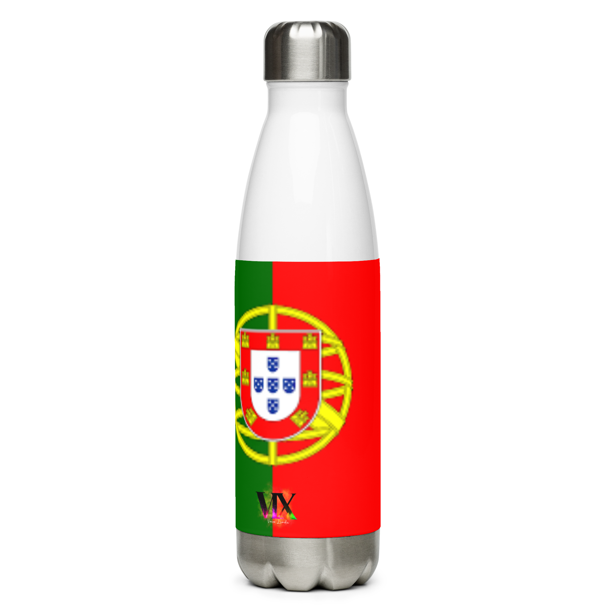 VOCE LINDX Portugal Flag Stainless Steel Water Bottle – 500ml Vacuum-Insulated, Leak-Proof, BPA-Free Flask