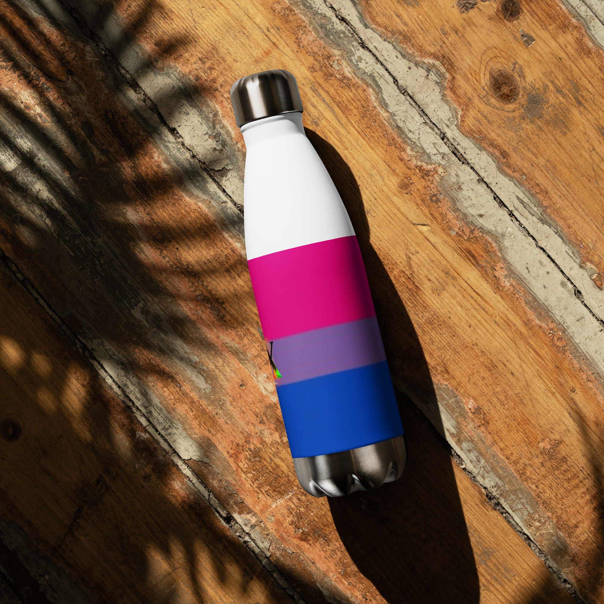 VOCE LINDX Bisexual Flag Stainless Steel Water Bottle – 500ml Double-Walled, Leak-Proof, Gloss Finish