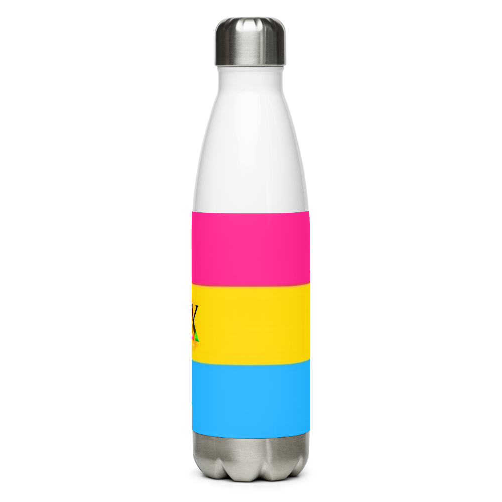 VOCE LINDX Pansexual Flag Stainless Steel Water Bottle – 500ml Insulated, Leak-Proof, BPA-Free, Gloss Finish