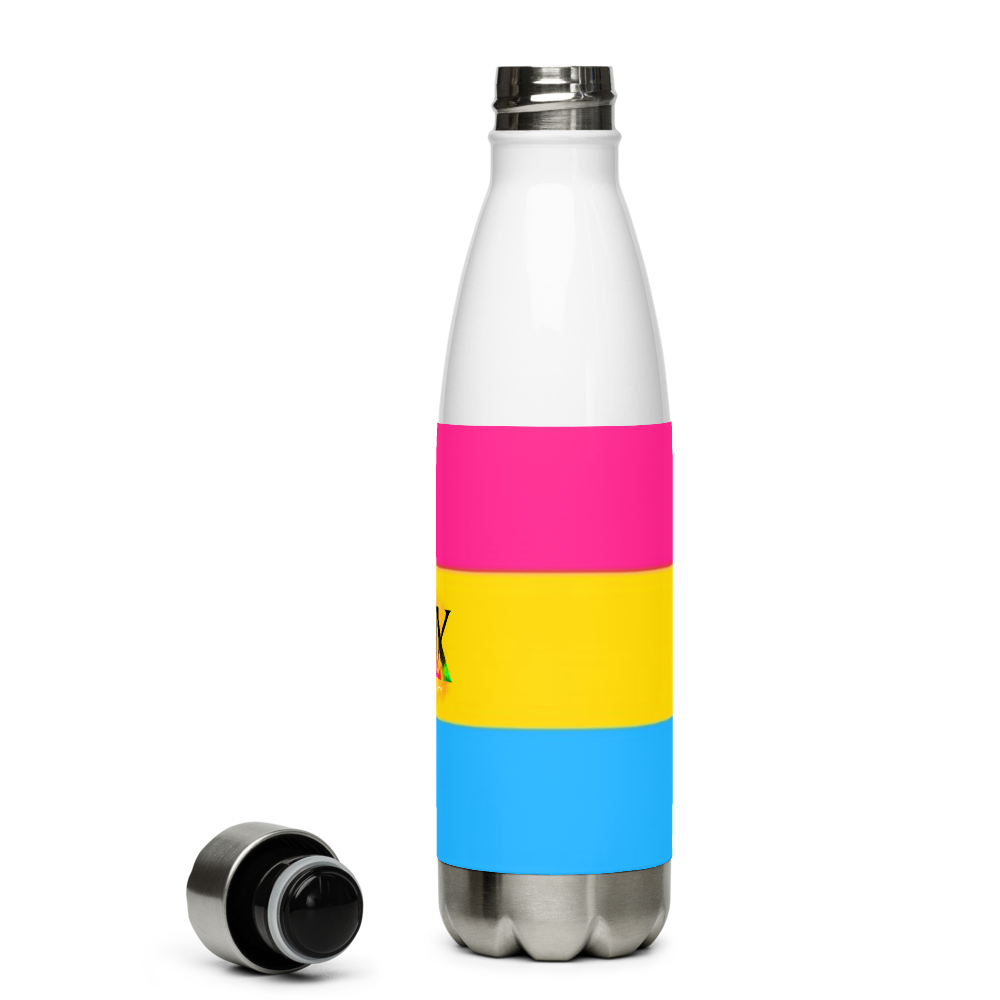 VOCE LINDX Pansexual Flag Stainless Steel Water Bottle – 500ml Insulated, Leak-Proof, BPA-Free, Gloss Finish