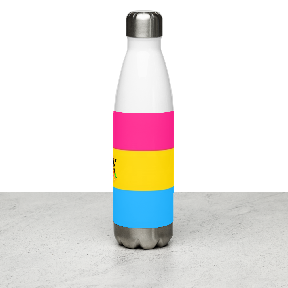 VOCE LINDX Pansexual Flag Stainless Steel Water Bottle – 500ml Insulated, Leak-Proof, BPA-Free, Gloss Finish