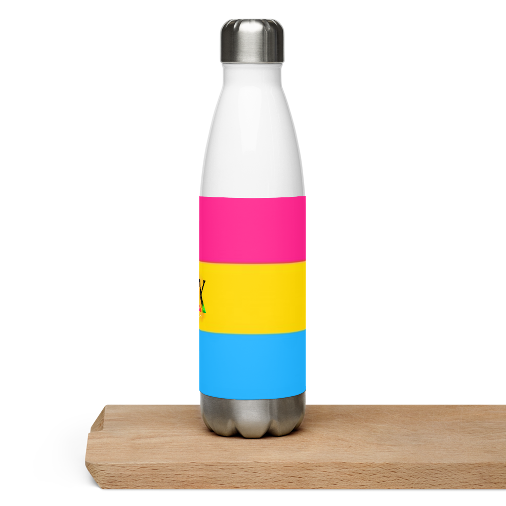 VOCE LINDX Pansexual Flag Stainless Steel Water Bottle – 500ml Insulated, Leak-Proof, BPA-Free, Gloss Finish