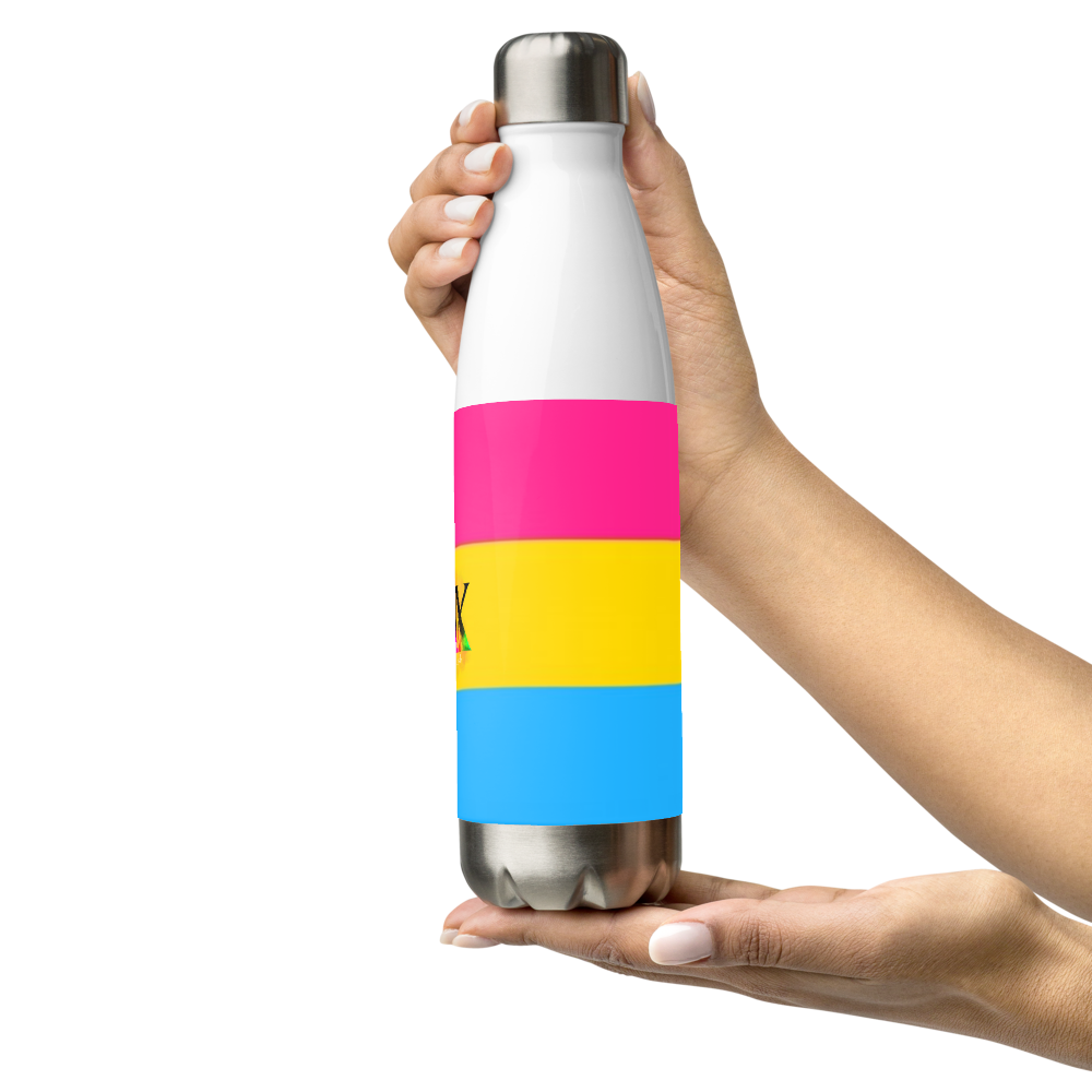VOCE LINDX Pansexual Flag Stainless Steel Water Bottle – 500ml Insulated, Leak-Proof, BPA-Free, Gloss Finish