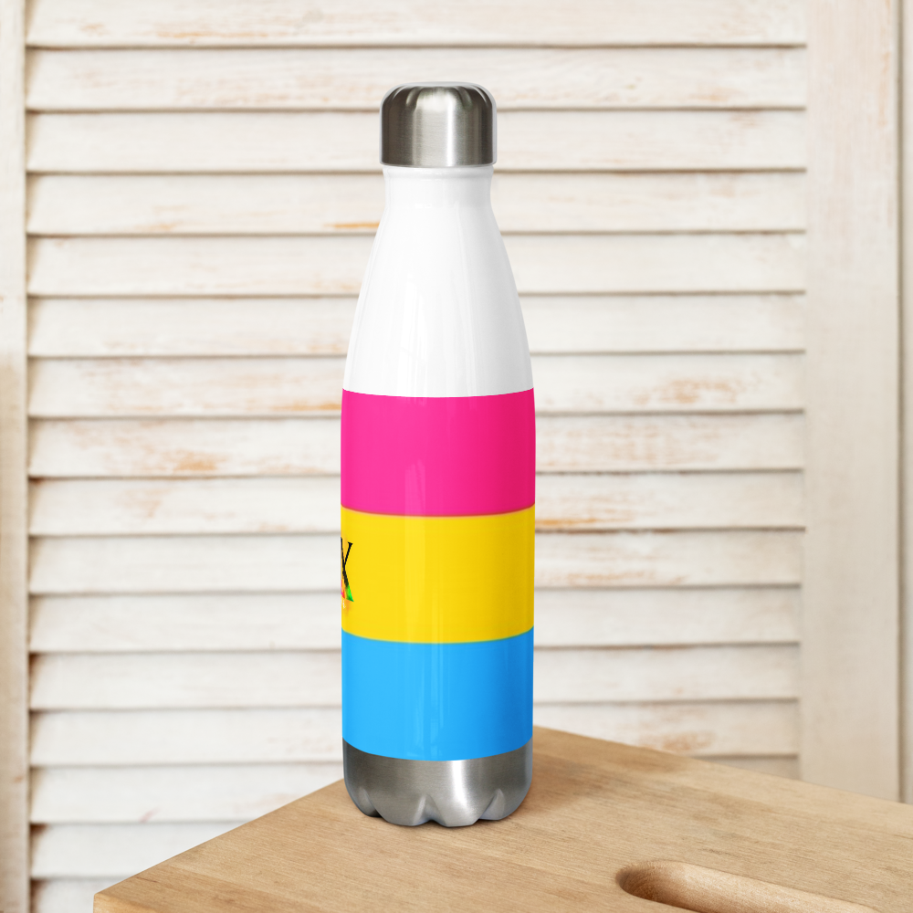 VOCE LINDX Pansexual Flag Stainless Steel Water Bottle – 500ml Insulated, Leak-Proof, BPA-Free, Gloss Finish