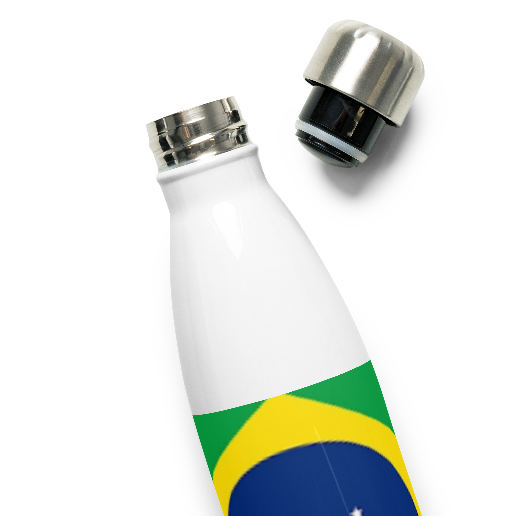 VOCE LINDX Brazil Flag Stainless Steel Water Bottle – 500ml Vacuum-Insulated, Leak-Proof, BPA-Free Travel Flask