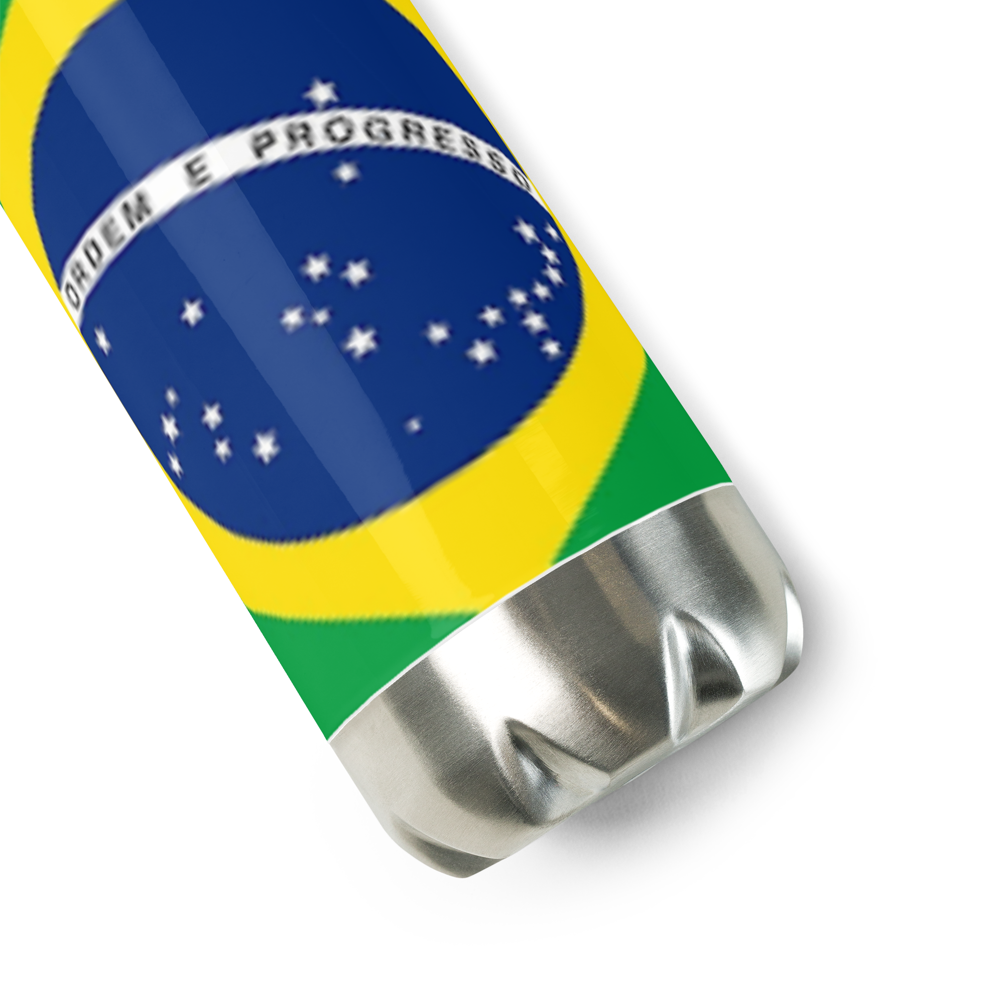 VOCE LINDX Brazil Flag Stainless Steel Water Bottle – 500ml Vacuum-Insulated, Leak-Proof, BPA-Free Travel Flask