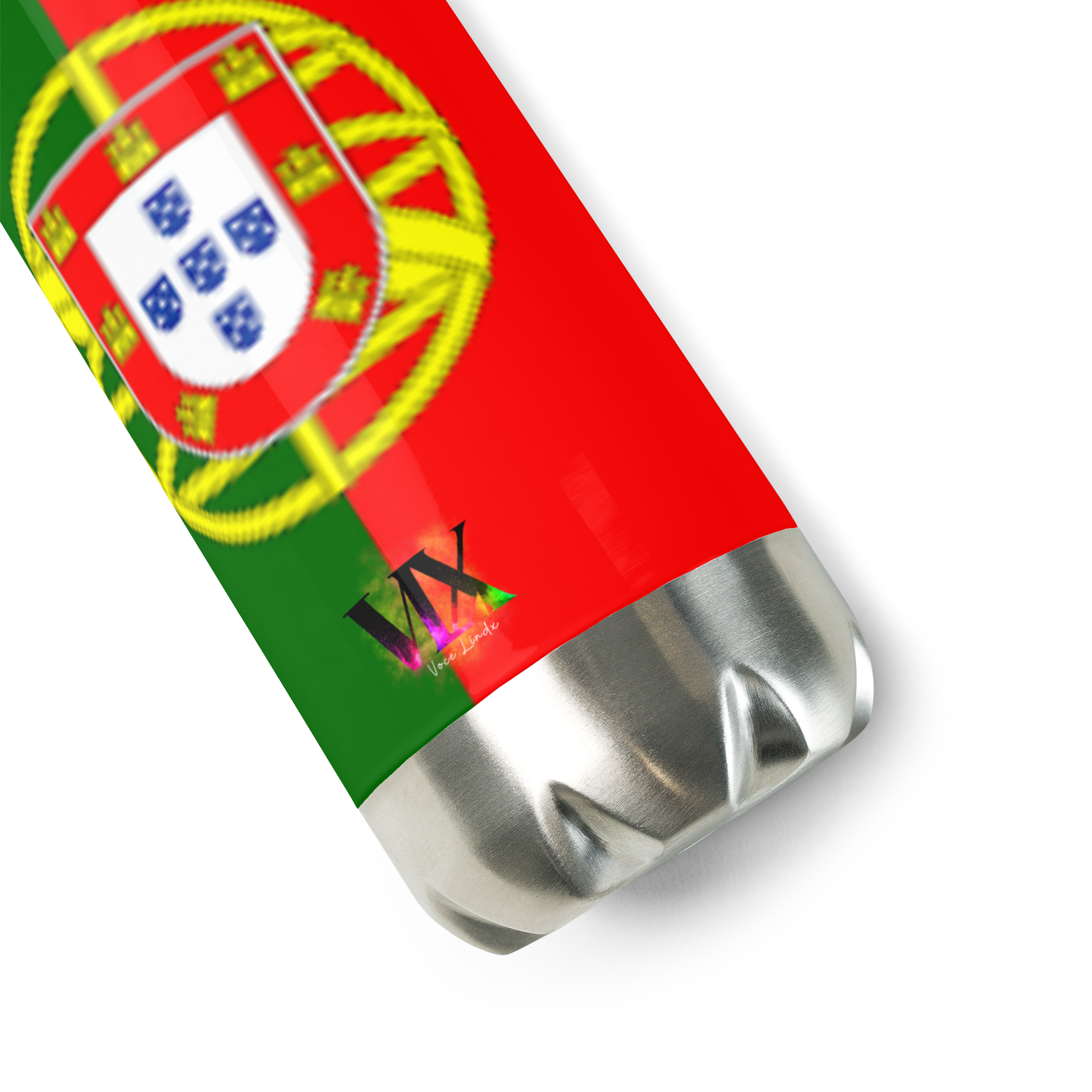 VOCE LINDX Portugal Flag Stainless Steel Water Bottle – 500ml Vacuum-Insulated, Leak-Proof, BPA-Free Flask