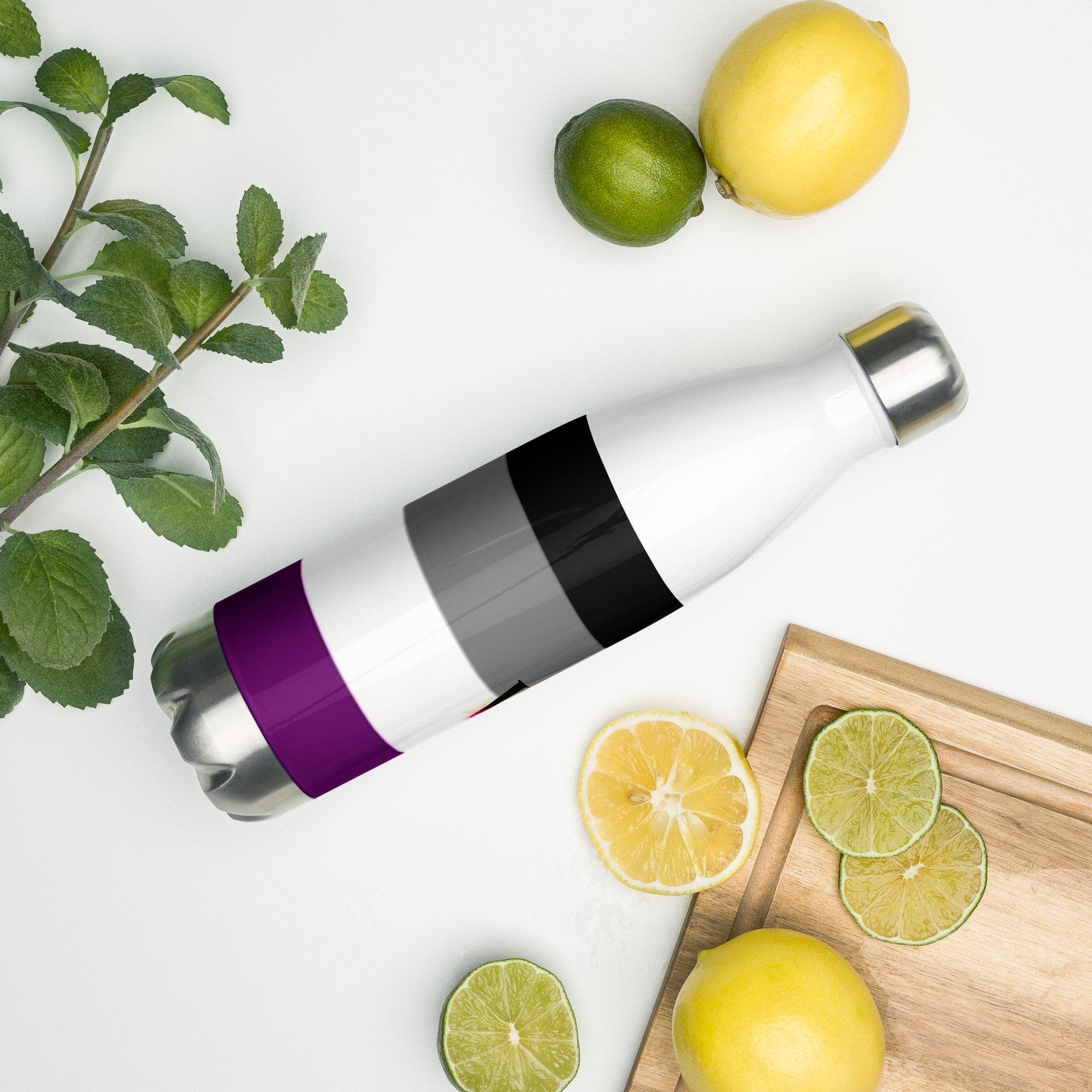 VOCE LINDX Asexual Flag Stainless Steel Water Bottle – 500 ml Vacuum-Insulated, Leak-Proof, Colourful Design