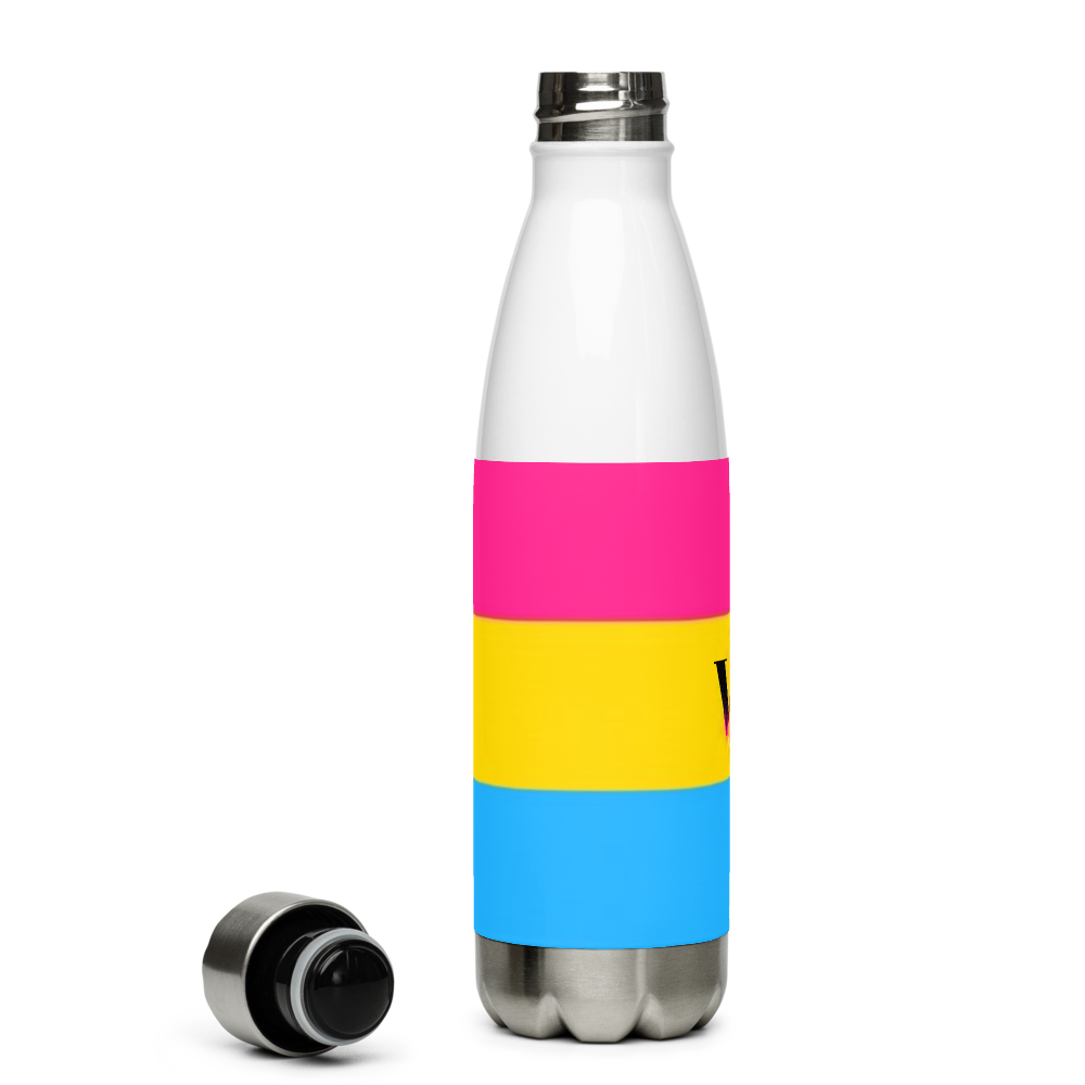 VOCE LINDX Pansexual Flag Stainless Steel Water Bottle – 500ml Insulated, Leak-Proof, BPA-Free, Gloss Finish