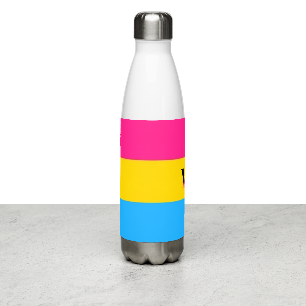 VOCE LINDX Pansexual Flag Stainless Steel Water Bottle – 500ml Insulated, Leak-Proof, BPA-Free, Gloss Finish
