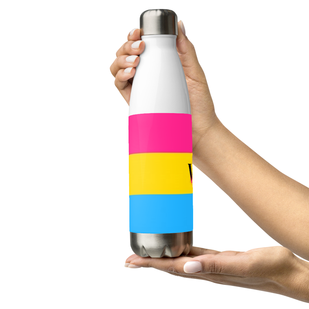 VOCE LINDX Pansexual Flag Stainless Steel Water Bottle – 500ml Insulated, Leak-Proof, BPA-Free, Gloss Finish