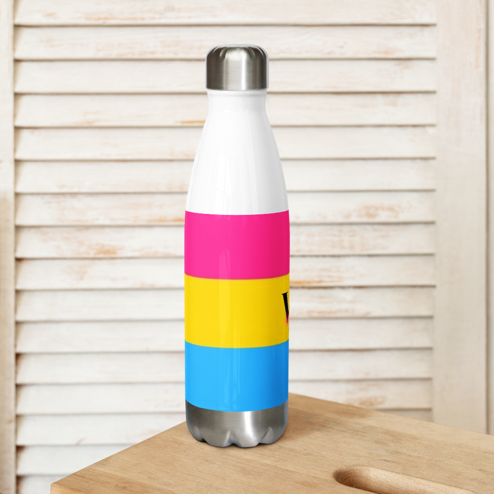 VOCE LINDX Pansexual Flag Stainless Steel Water Bottle – 500ml Insulated, Leak-Proof, BPA-Free, Gloss Finish