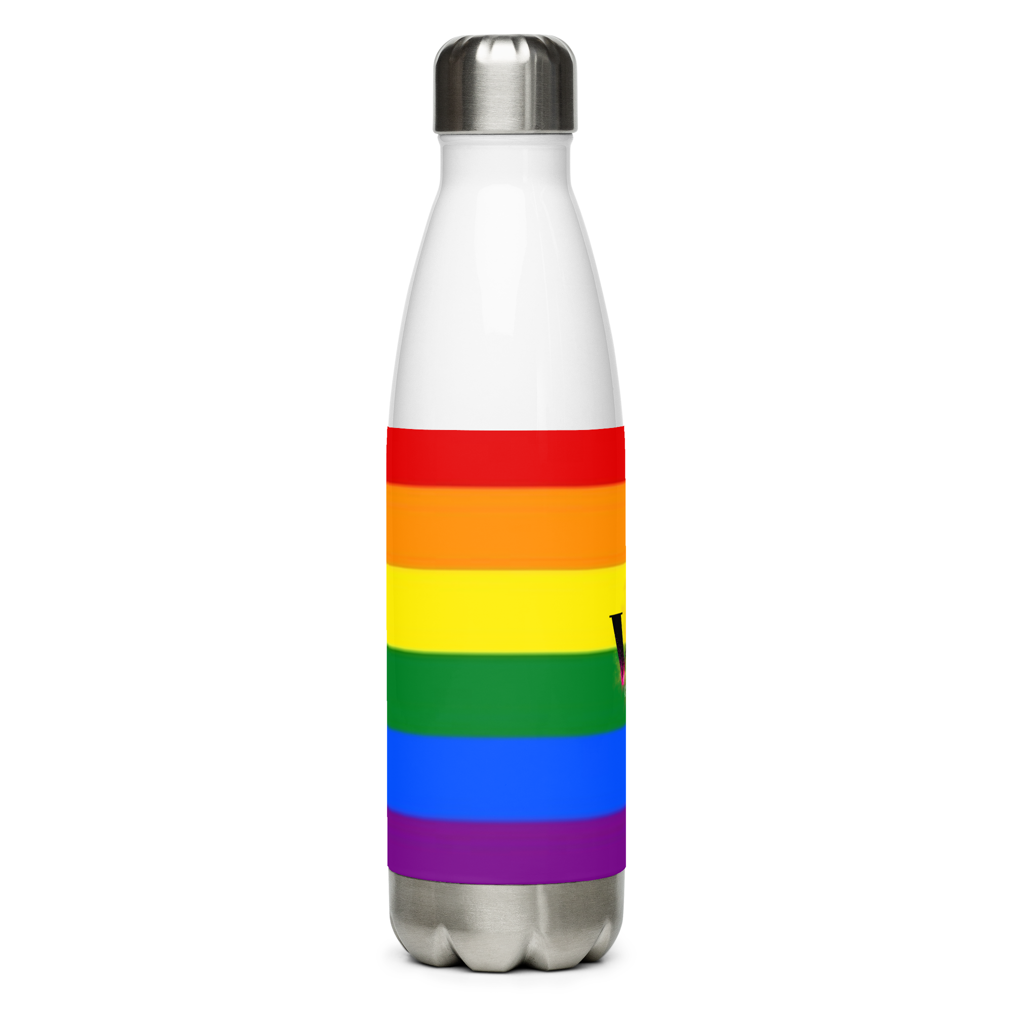 VOCE LINDX LGBTQIA+ 6‑Colours Flag Stainless Steel Water Bottle – 500 ml Vacuum‑Insulated, Leak‑Proof, Gloss Finish