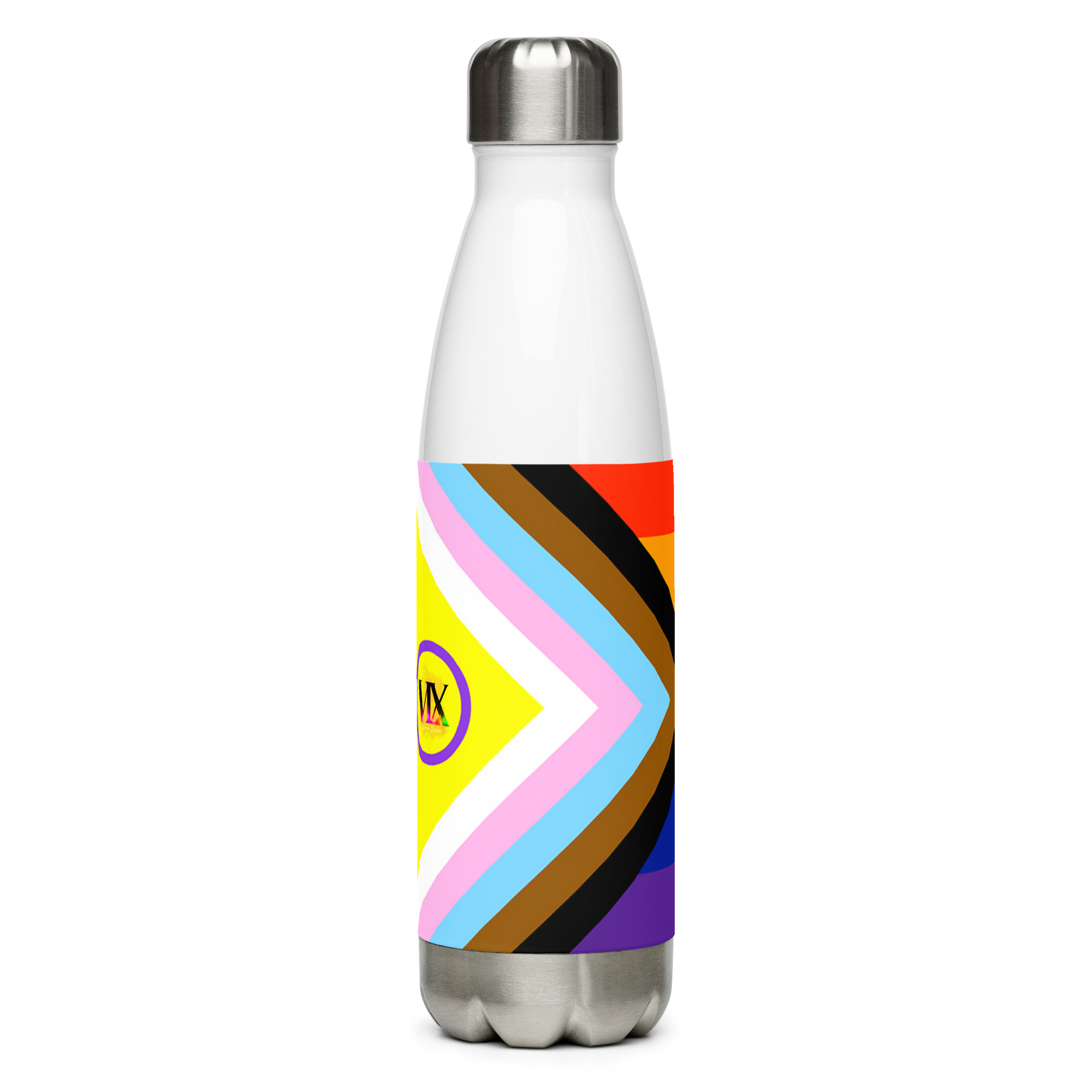 VOCE LINDX Non‑Binary & Intersex‑Inclusive Pride Stainless Steel Water Bottle – 500 ml Vacuum‑Insulated, Leak‑Proof