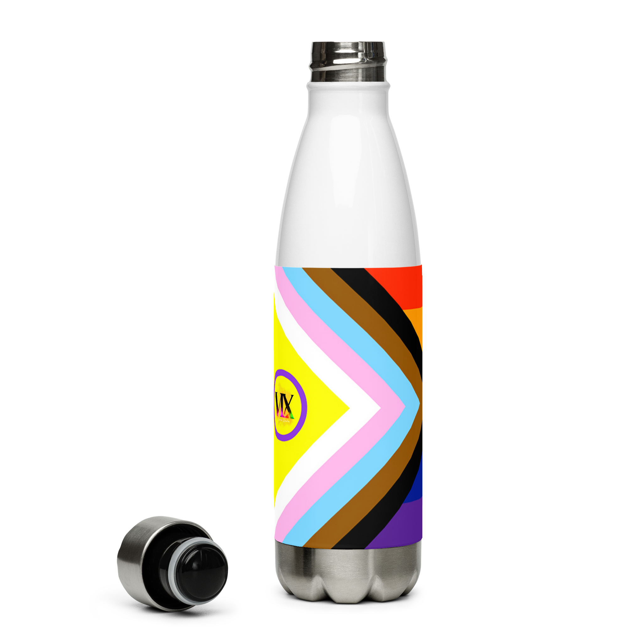 VOCE LINDX Non‑Binary & Intersex‑Inclusive Pride Stainless Steel Water Bottle – 500 ml Vacuum‑Insulated, Leak‑Proof